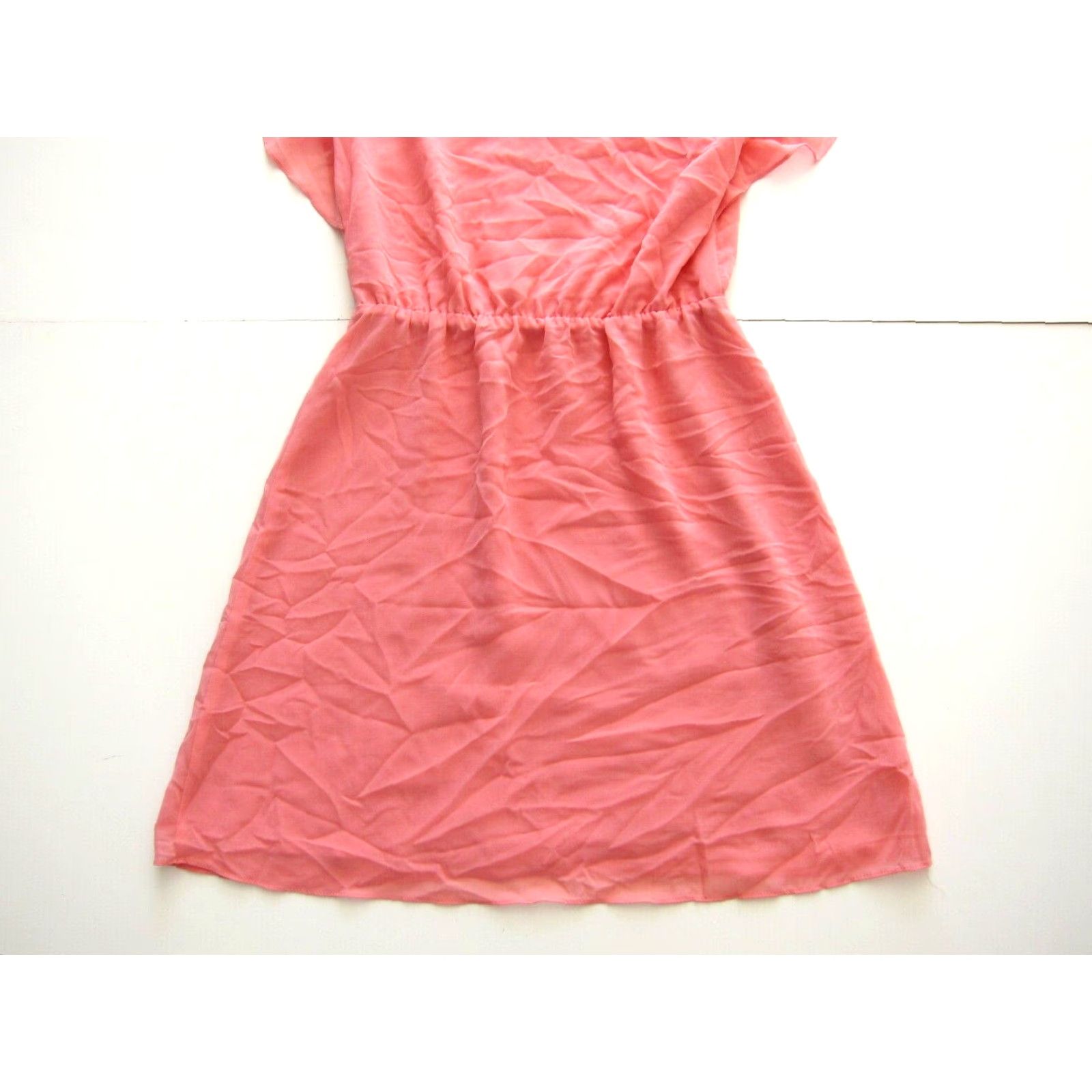 H&M NWT H&M Pink Satin Sheer Cap Sleeve Sheath Empire Shift Tunic Sun Dress 4 Size S / US 4 / IT 40 - 6 Thumbnail