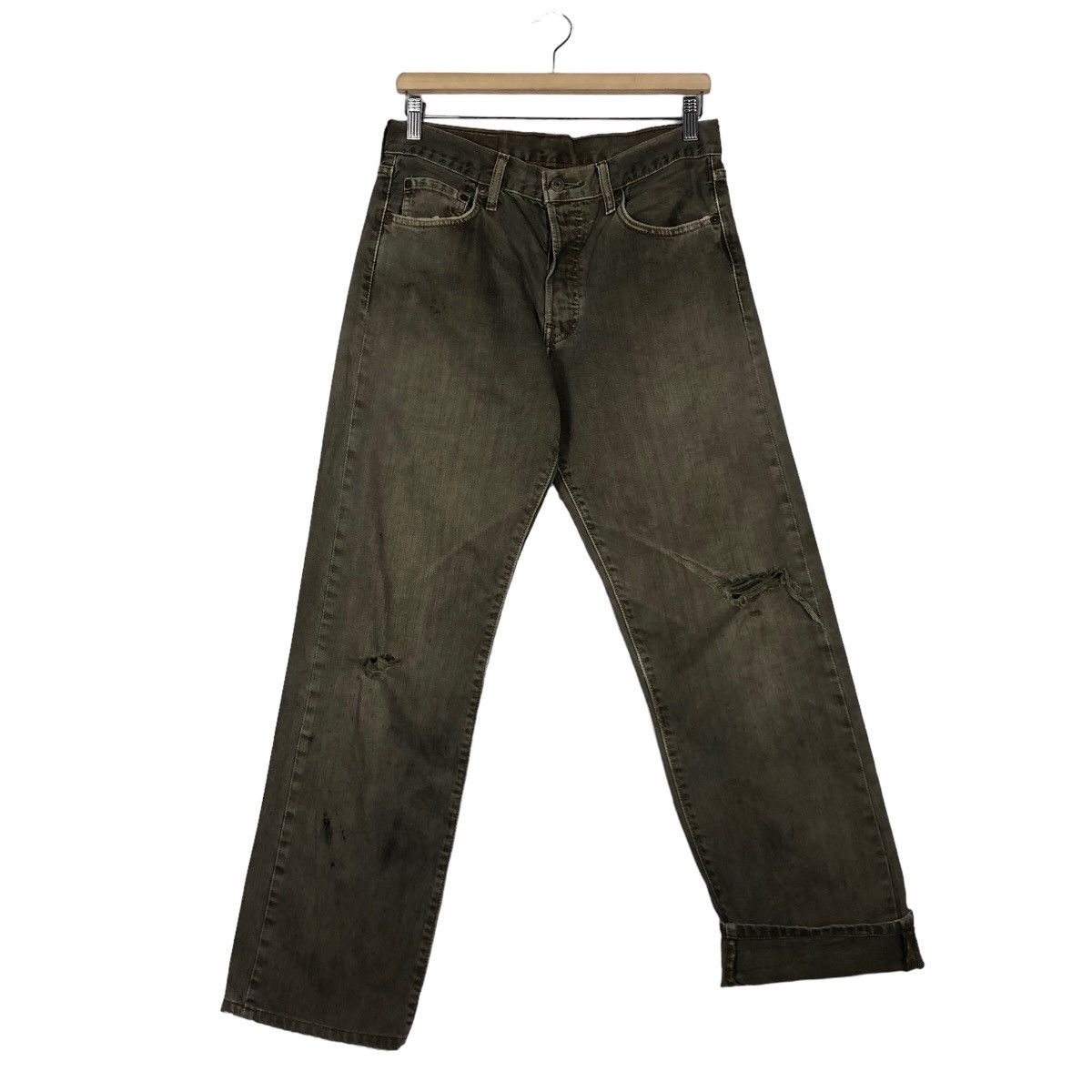 Levi's 🔥VINTAGE DENIM JEANS LEVI’S BIKER WEAR DISTRESSED Size US 30 / EU 46 - 13 Thumbnail