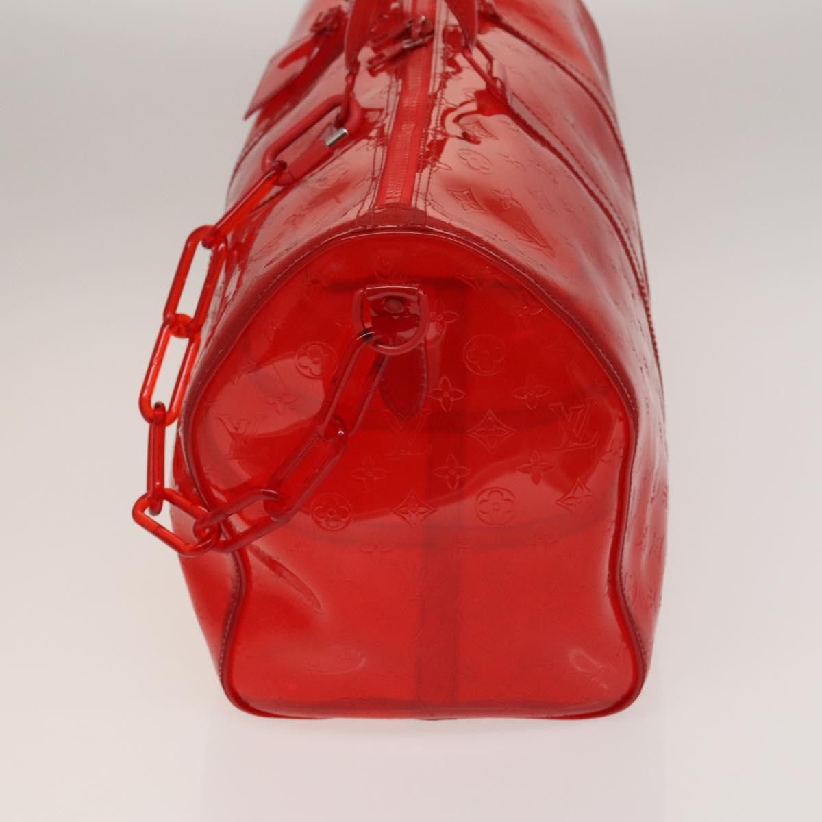 Louis Vuitton LOUIS VUITTON Monogram Vinyl Keepall Bandouliere 50 Bag Red Size ONE SIZE - 4 Thumbnail