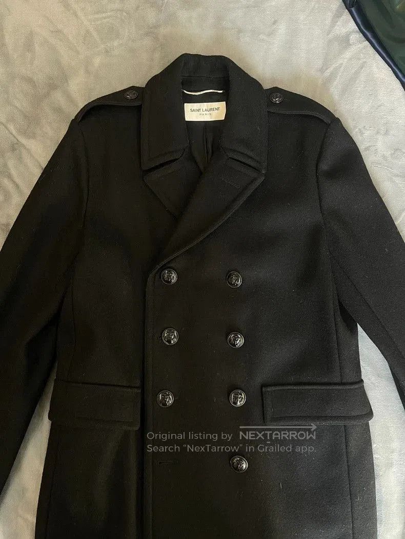 Saint Laurent Paris Saint Laurent Black Wool Coat. Size US L / EU 52-54 / 3 - 4 Thumbnail