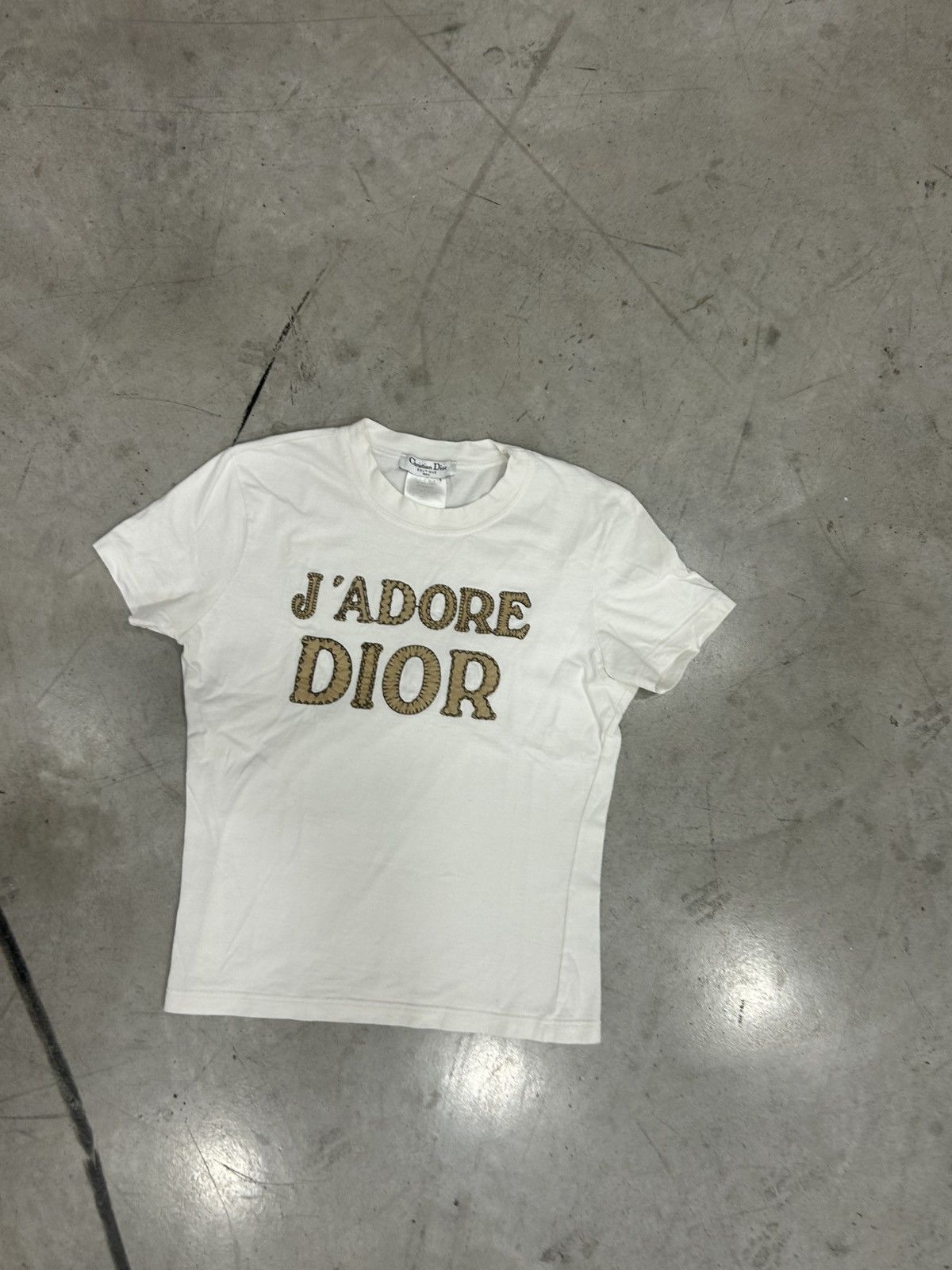 Dior Dior J’Adore White & Beige T-shirt [Vintage - Preloved -] Size US M / EU 48-50 / 2 - 5 Thumbnail