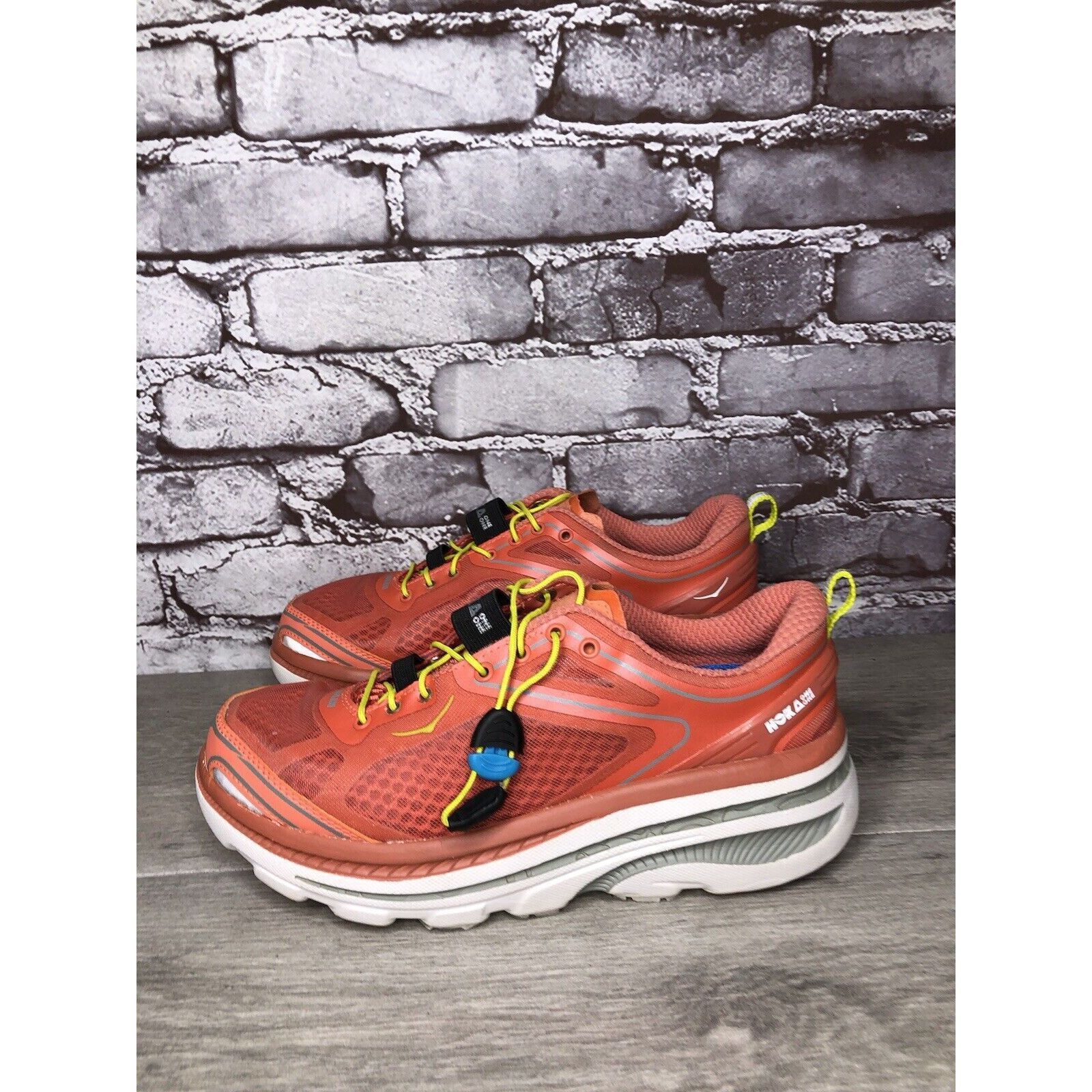 Hoka Hoka One One Bondi 3 Coral Orange Synthetic Lace Up Gym Runn Size US 7.5 / IT 37.5 - 19 Thumbnail