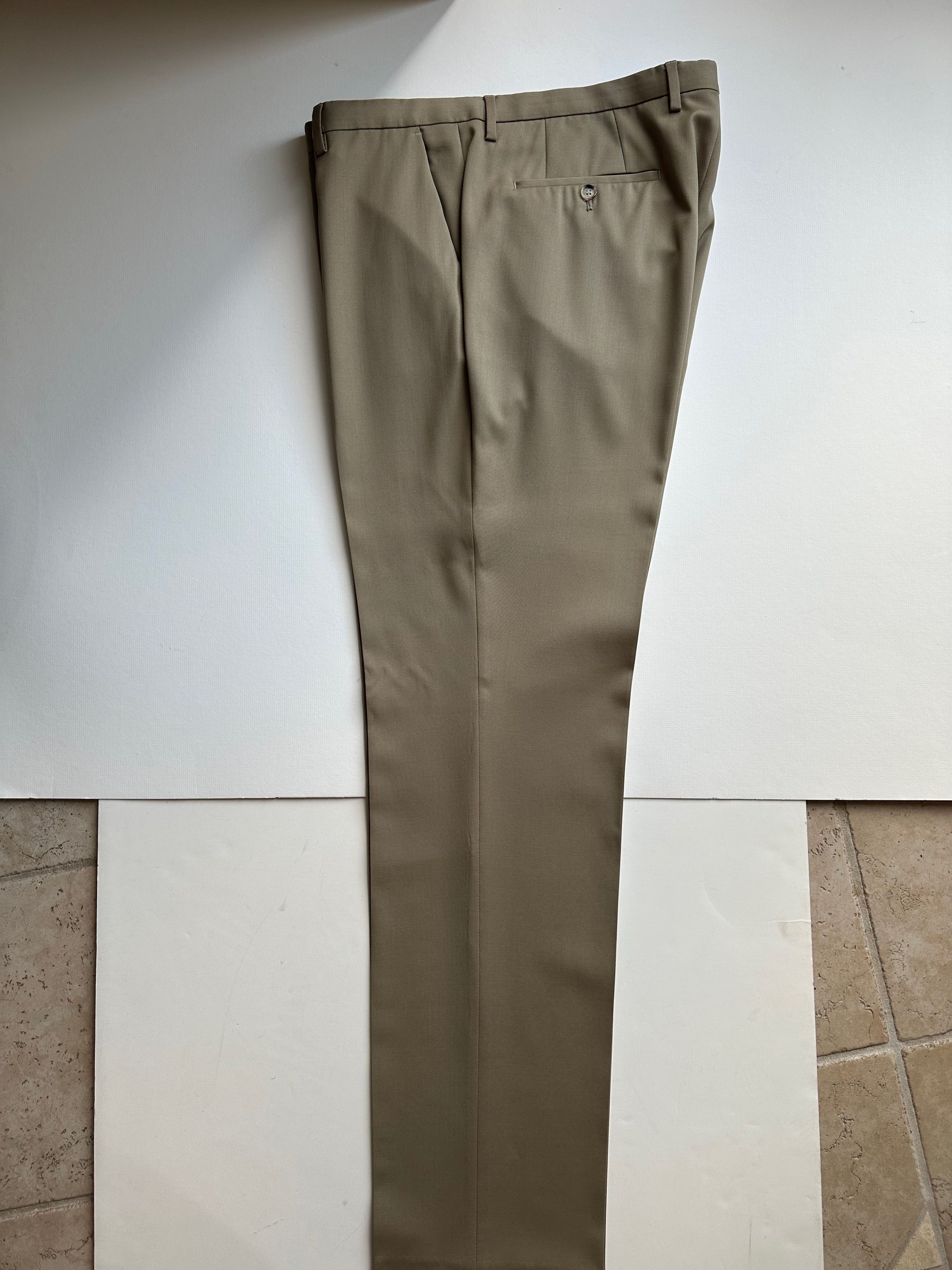 Hugo Boss BOSS Virgin Wool Gabardine Slim-fit Trousers - Beige - 36 Size 36R - 1 Thumbnail