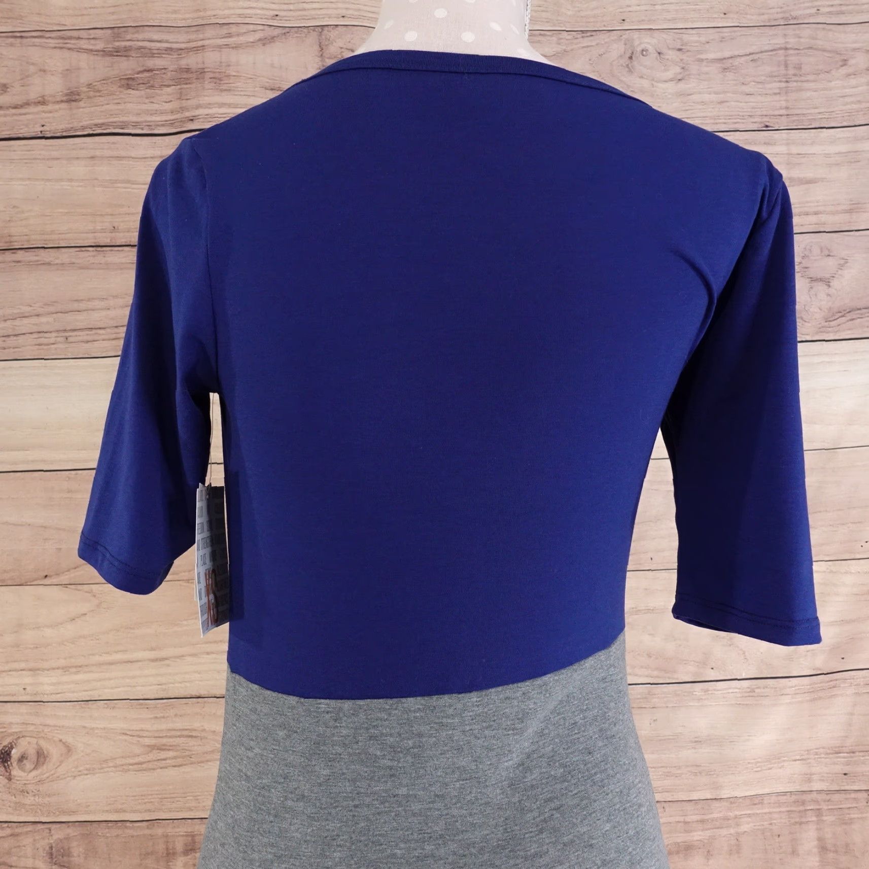 Vintage NWT LULAROE JULIA BLUE GRAY DRESS WOMENS SIZE XS NEW Size XS / US 0-2 / IT 36-38 - 4 Thumbnail