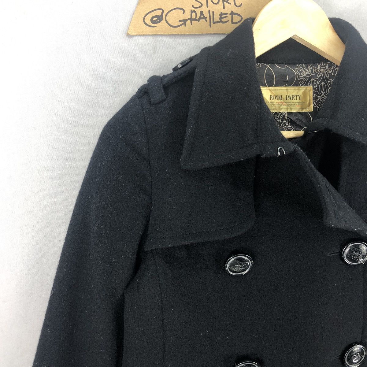 Japanese Brand Royal Party Double Breasted Wool Peacoat Jacket Size S / US 4 / IT 40 - 2 Thumbnail