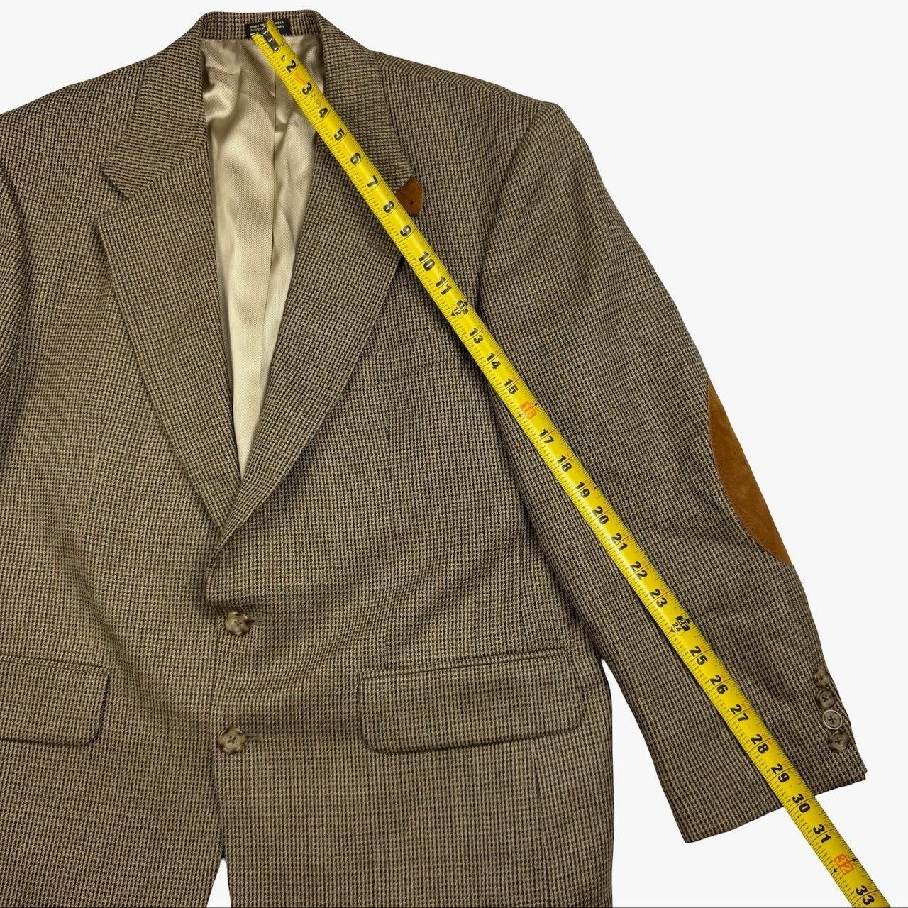 Oscar De La Renta Oscar De La Renta Men's Tweed Leather ELbow Patches Blazer J Size 42S - 10 Thumbnail