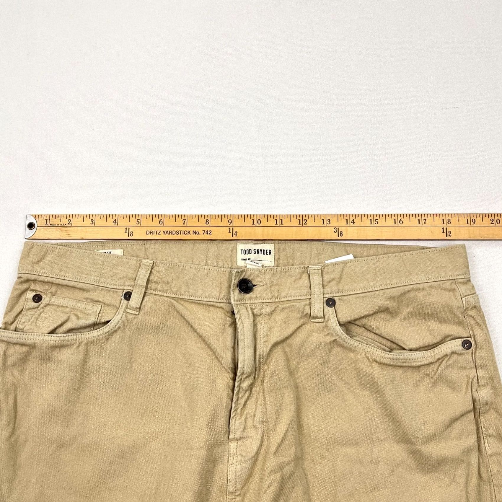 Todd Snyder Todd Snyder Chino Pants Mens 36x28 Slim Brown Linen Blend 5 Pocket Casual Summer Shirt? Size US 36 / EU 52 - 3 Thumbnail