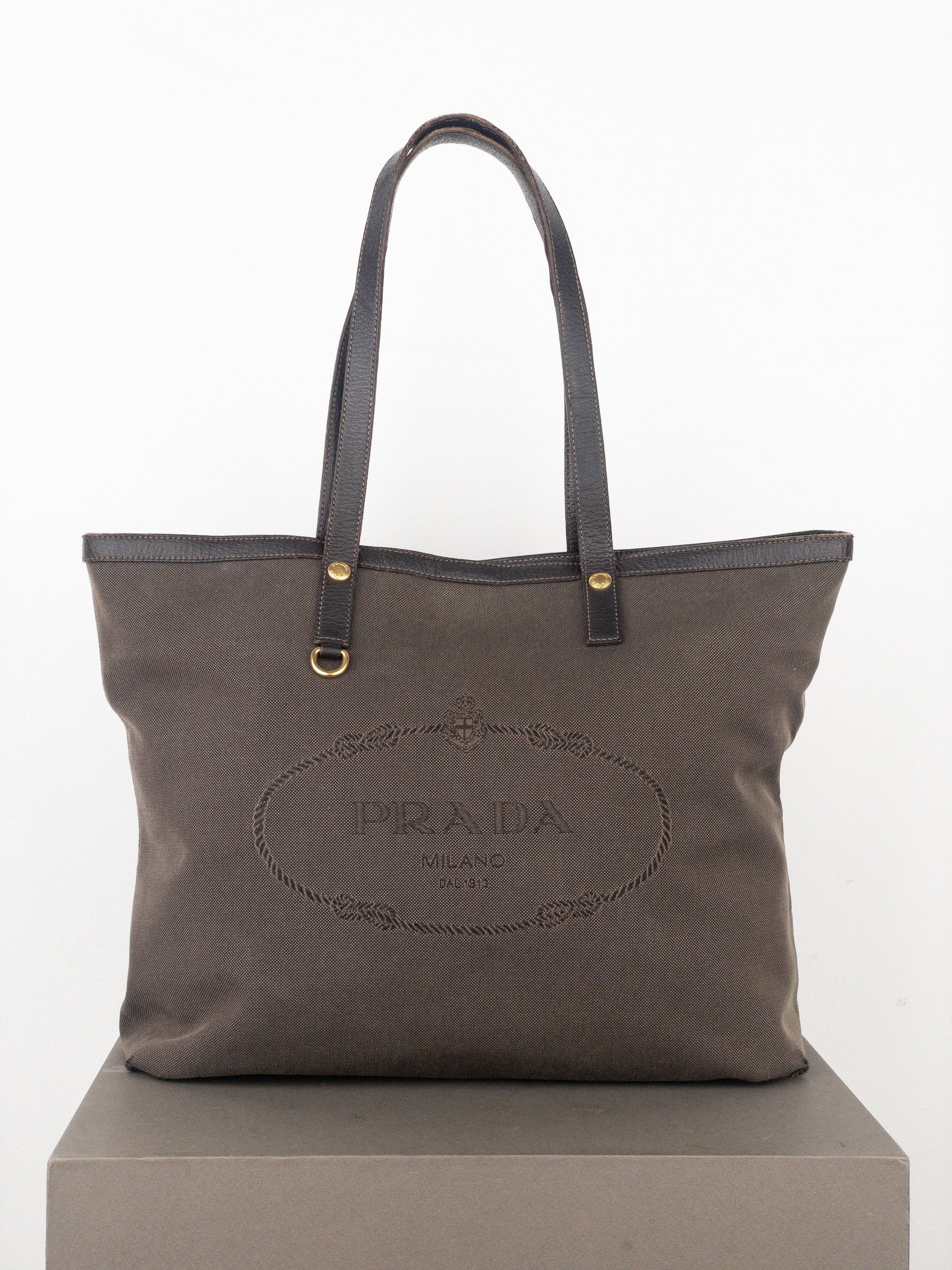 Prada 2000s Jacquard Canvas Shopper Tote Handbag Size ONE SIZE - 1 Thumbnail