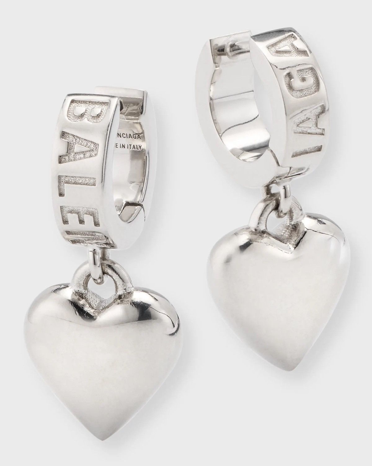 Balenciaga Sharp Heart Earrings in Silver Size ONE SIZE - 1 Thumbnail