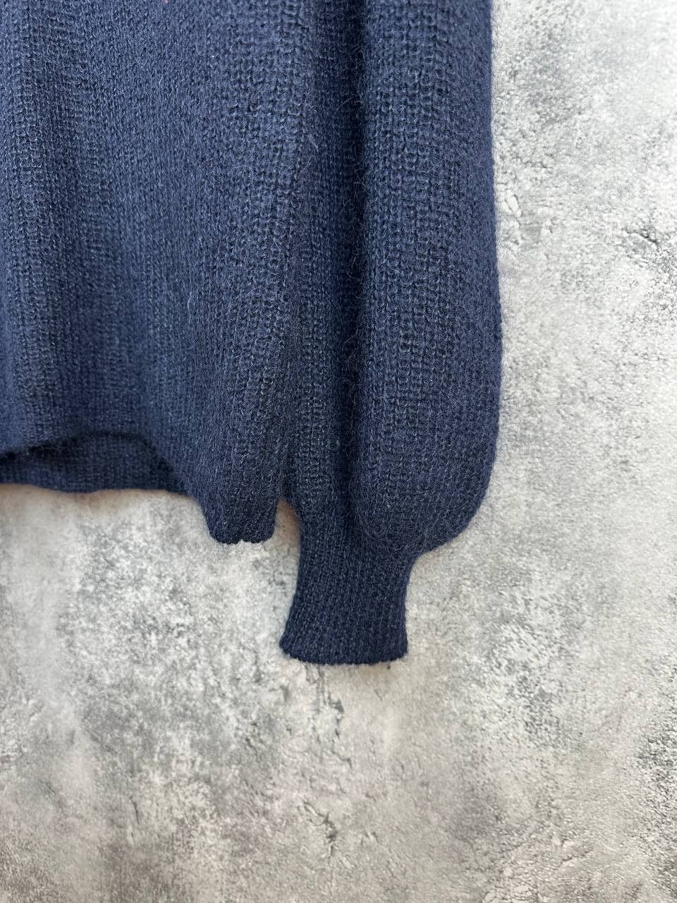 ba&sh Ba&Sh Puffed Sleeve Knit Polo Mohair/Wool Sweater Navy Size S / US 4 / IT 40 - 9 Thumbnail