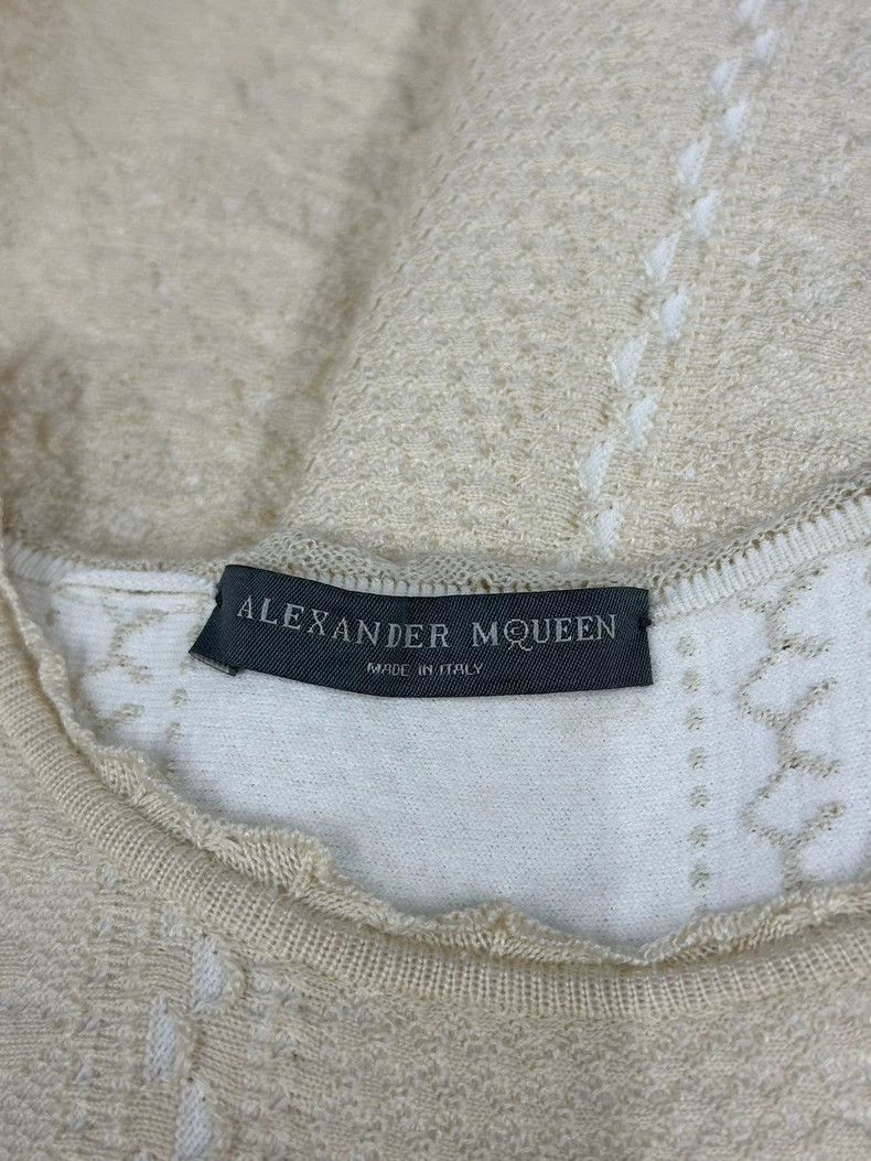 Alexander McQueen Alexander Mcqueen Beige dark patterned printed sleeveless Size S / US 4 / IT 40 - 4 Thumbnail