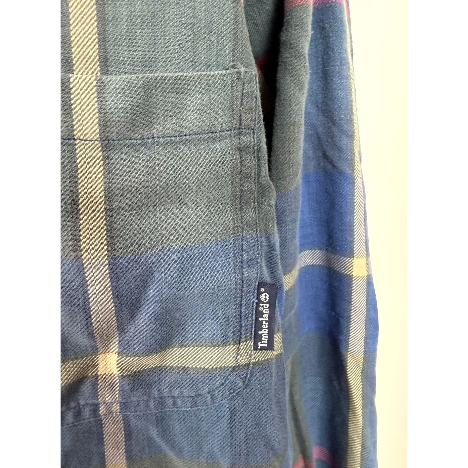 Timberland VINTAGE Timberland Shirt Men M Blue Plaid 90s Flannel Midweight Cotton Button-Up Size US M / EU 48-50 / 2 - 5 Thumbnail