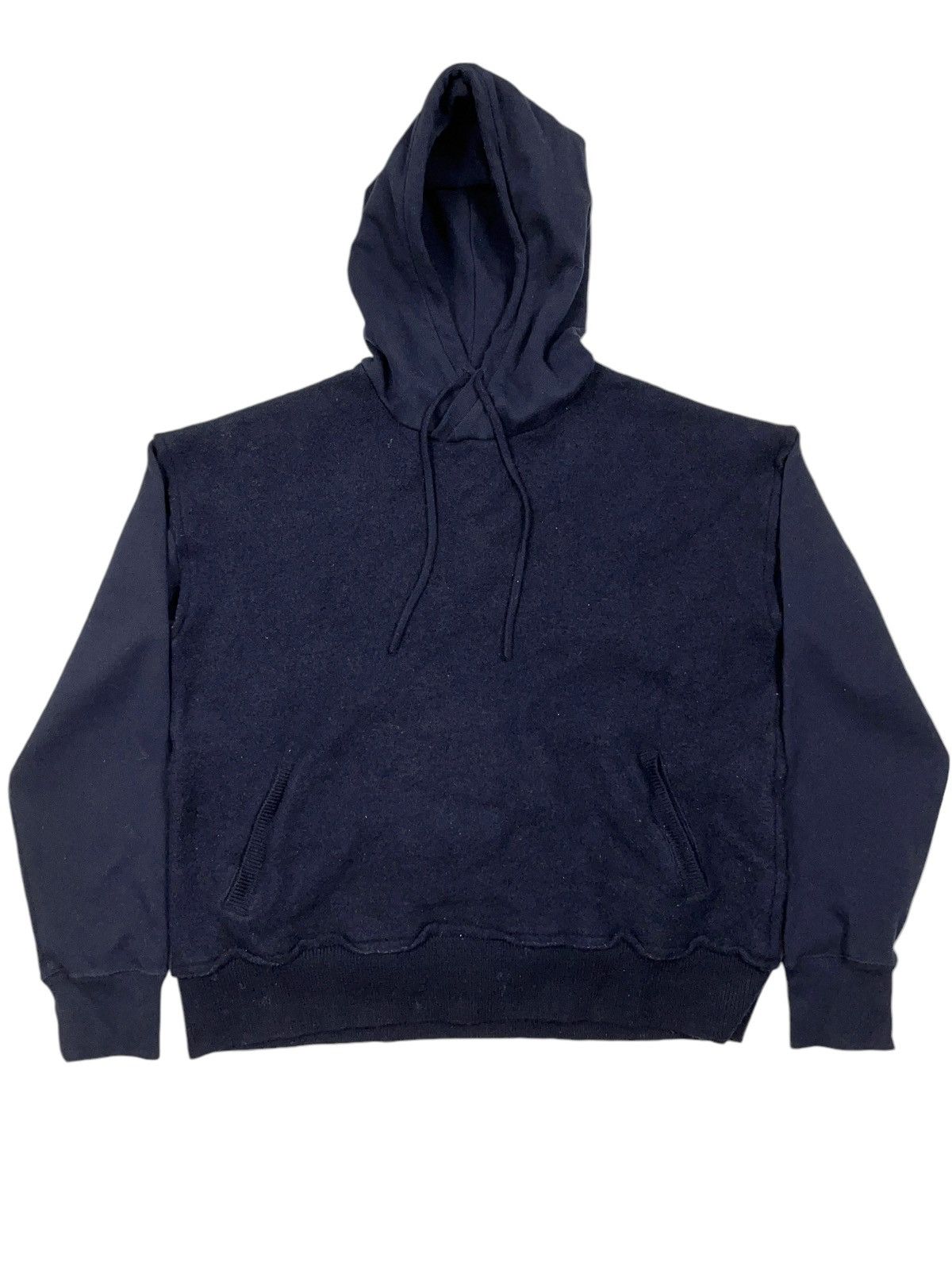 Allsaints AllSaints Wool Hoodie Boxy Fit Nelda Navy Blue Size US M / EU 48-50 / 2 - 1 Thumbnail