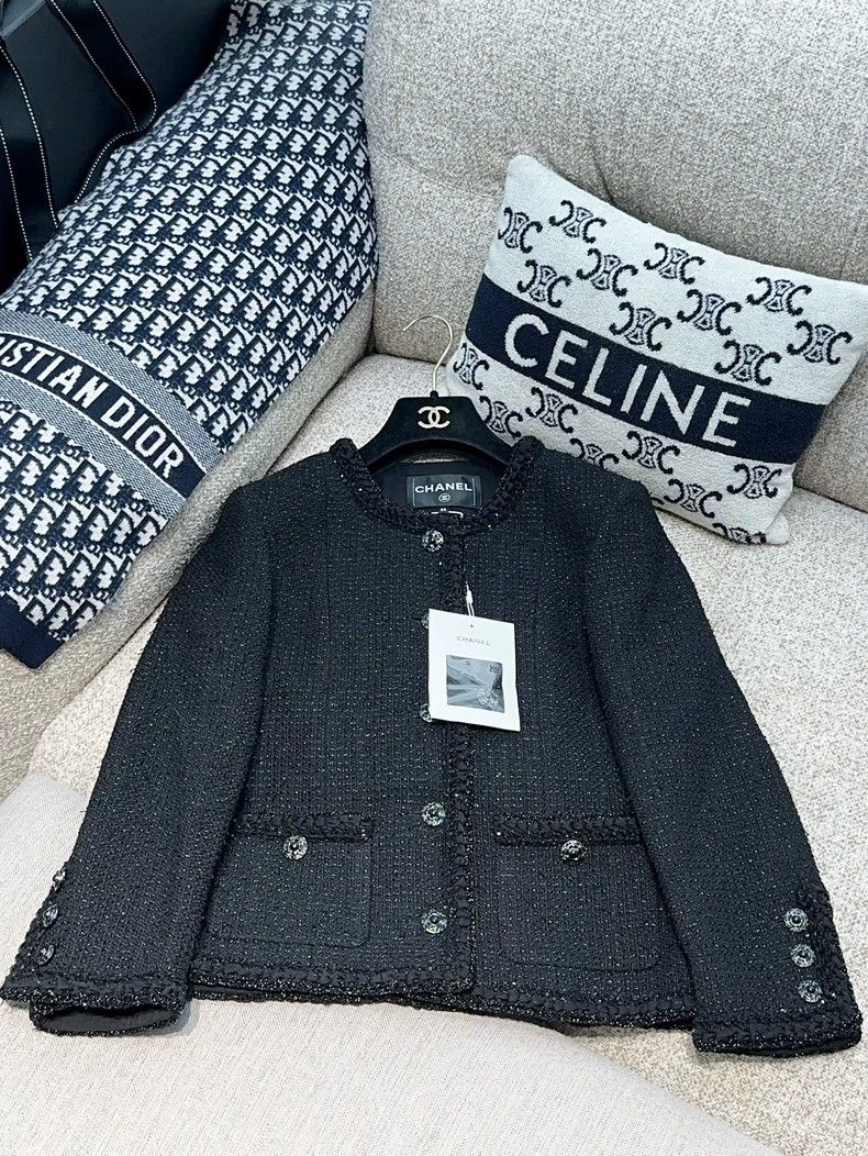 Chanel Chanel 25S Black Sparkle Knit Jacket - dmc Size US M / EU 48-50 / 2 - 1 Thumbnail