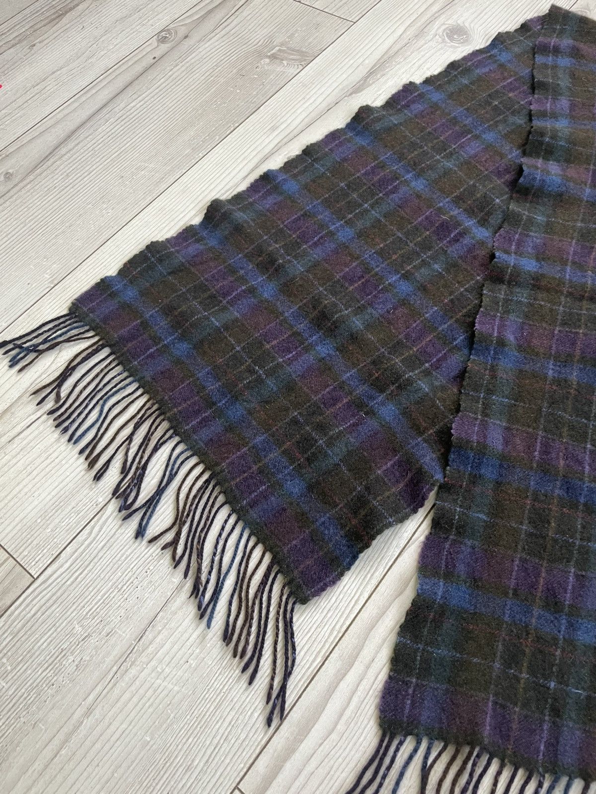 Polo Ralph Lauren × Ralph Lauren Purple Label Polo Ralph Lauren Purple Label Plaid Cashmere Fringe Scarf Size ONE SIZE - 7 Thumbnail