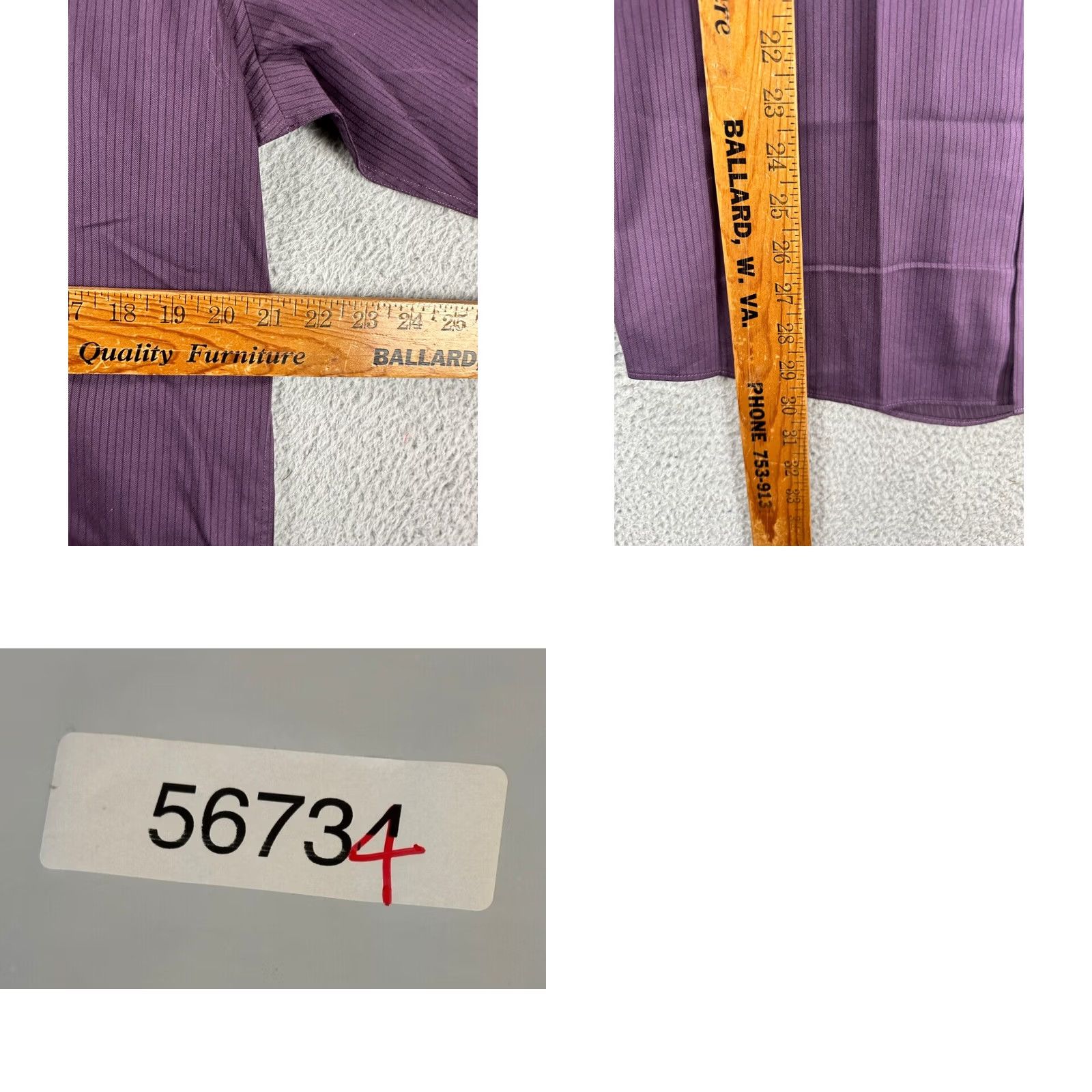 Van Heusen VINTAGE? No. Actually: Van Heusen Dress Shirt Men 15-15.5 Purple Striped Button-Up Shirt Adult Medium NEW Size 40R - 8 Thumbnail