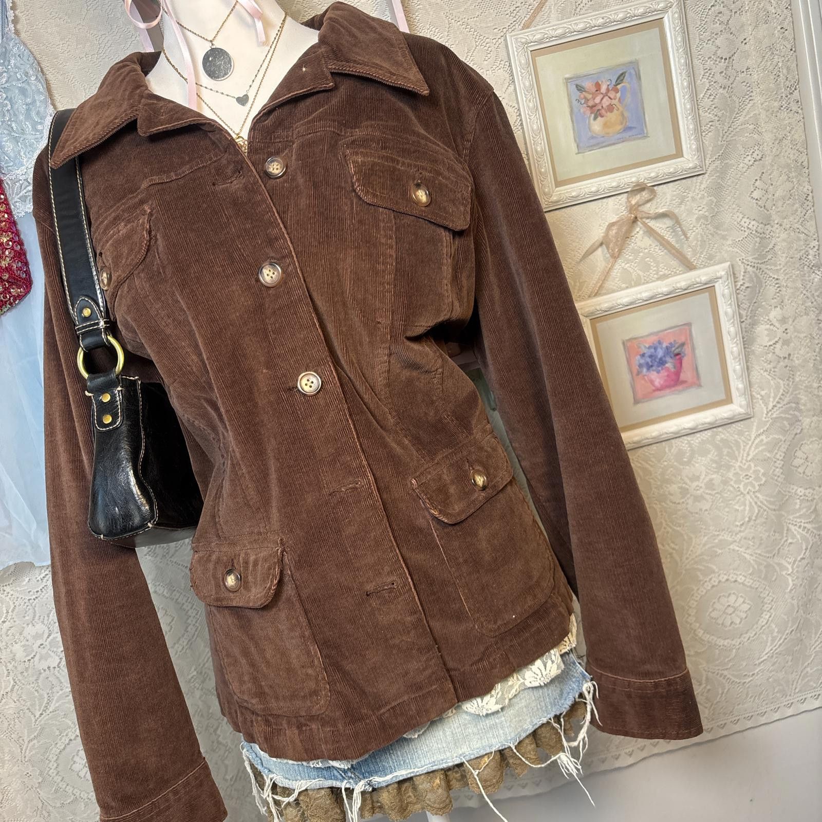 Other y2k brown corduroy button up jacket Size XXL / US 16-18 / IT 52-54 - 3 Thumbnail