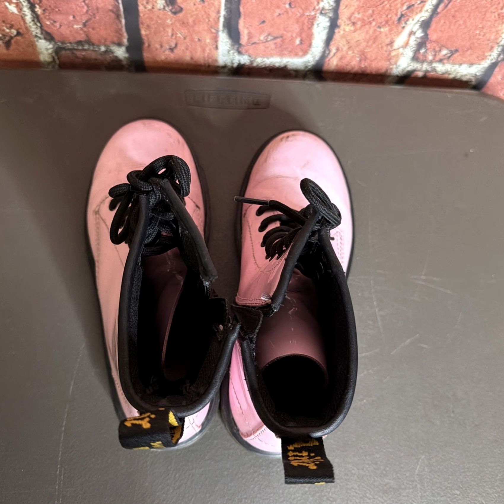 Dr. Martens Doc Martens 1460 Boots Women Leather Pink Size 4 Combat Lace Up Ankle Victorian Vintage No N/A Size US 4 / IT 34 - 5 Thumbnail