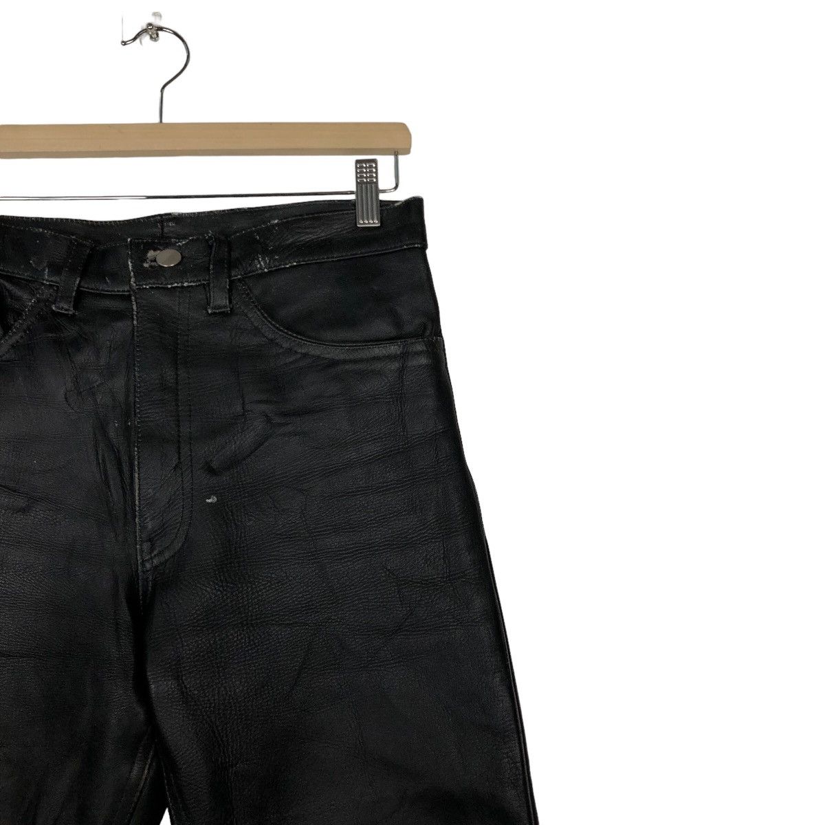 Genuine Leather 🔥Rich Black Vintage Biker Leather Pants Japan Size US 30 / EU 46 - 5 Thumbnail