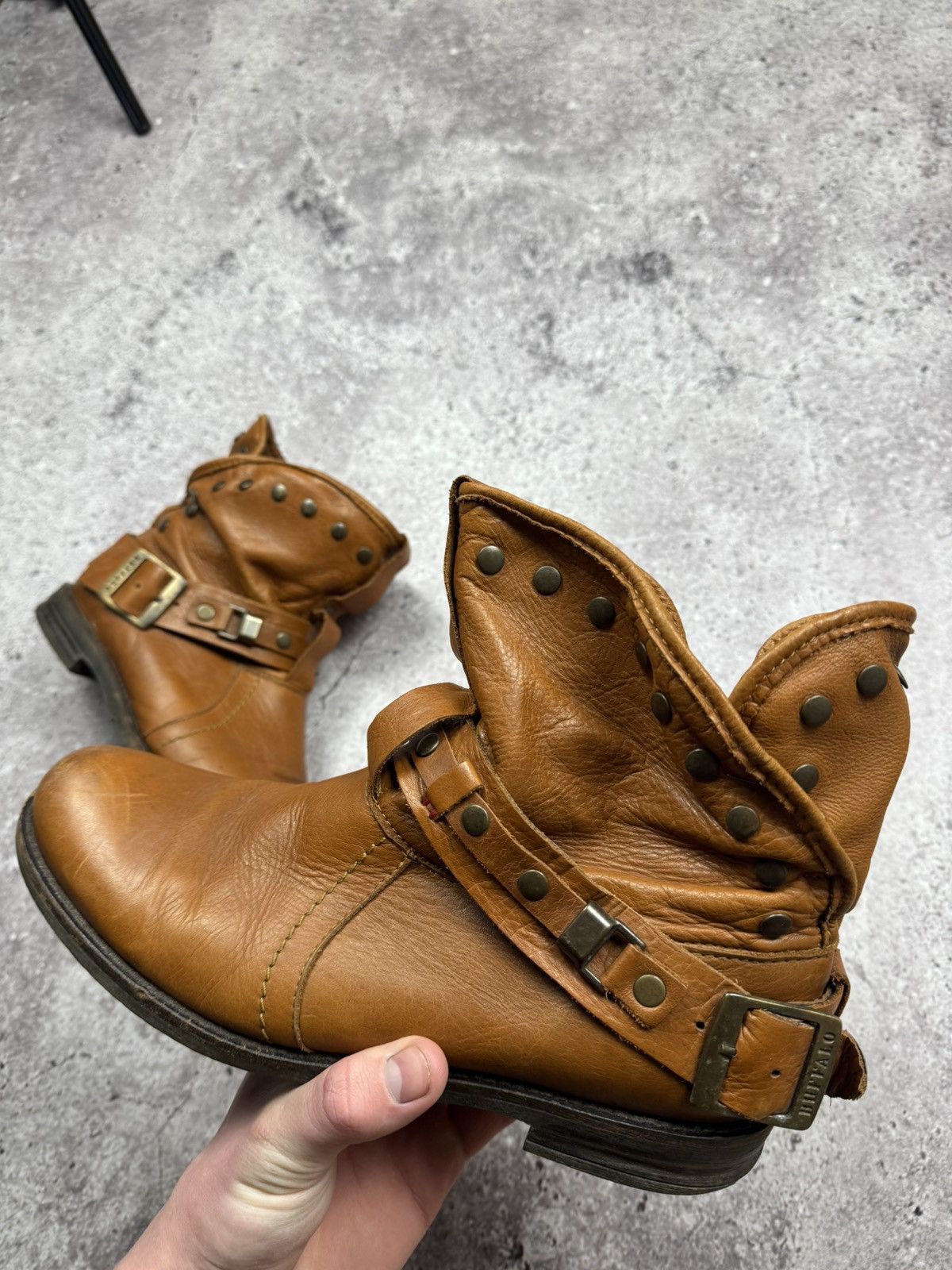 Japanese Brand A.S.9.8 Buffalo Style Studded Belted Boots Leather Japanese Size US 8 / EU 41 - 9 Thumbnail