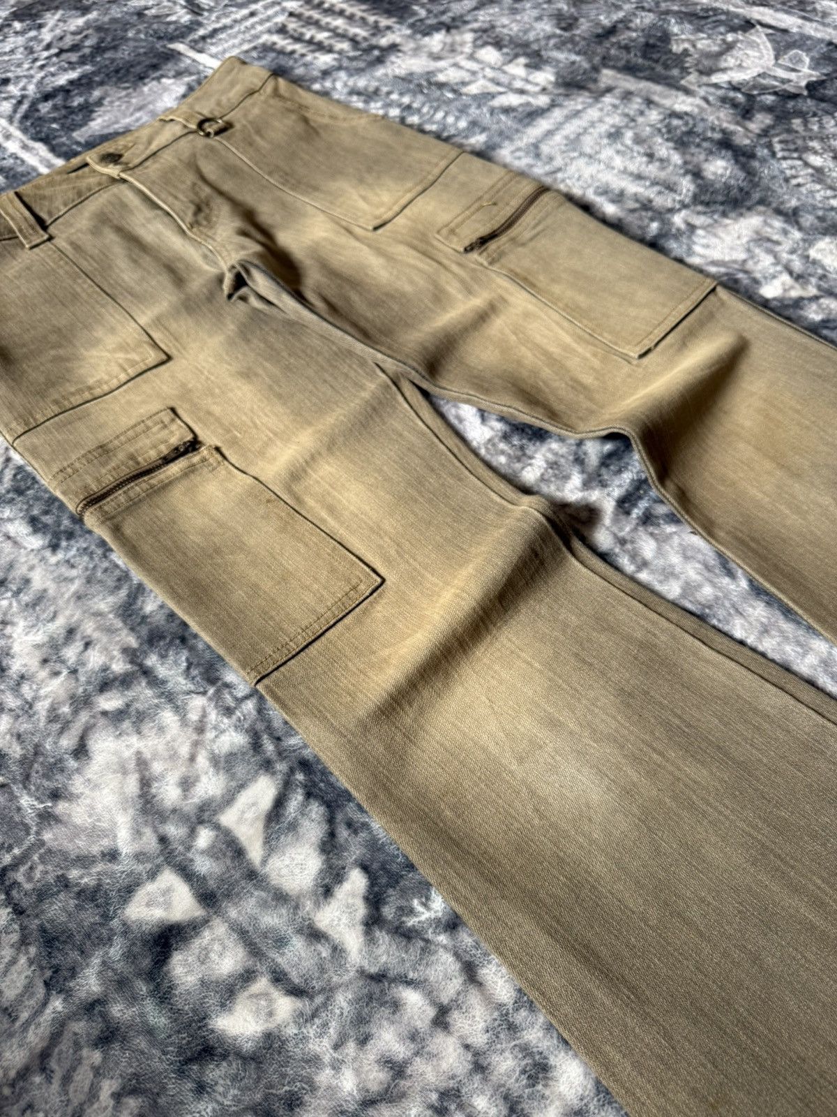 Japanese Brand Daily Topics Smokey Mud Gray Wash Flared Cargo Denim Pants Size US 28 / EU 44 - 5 Thumbnail