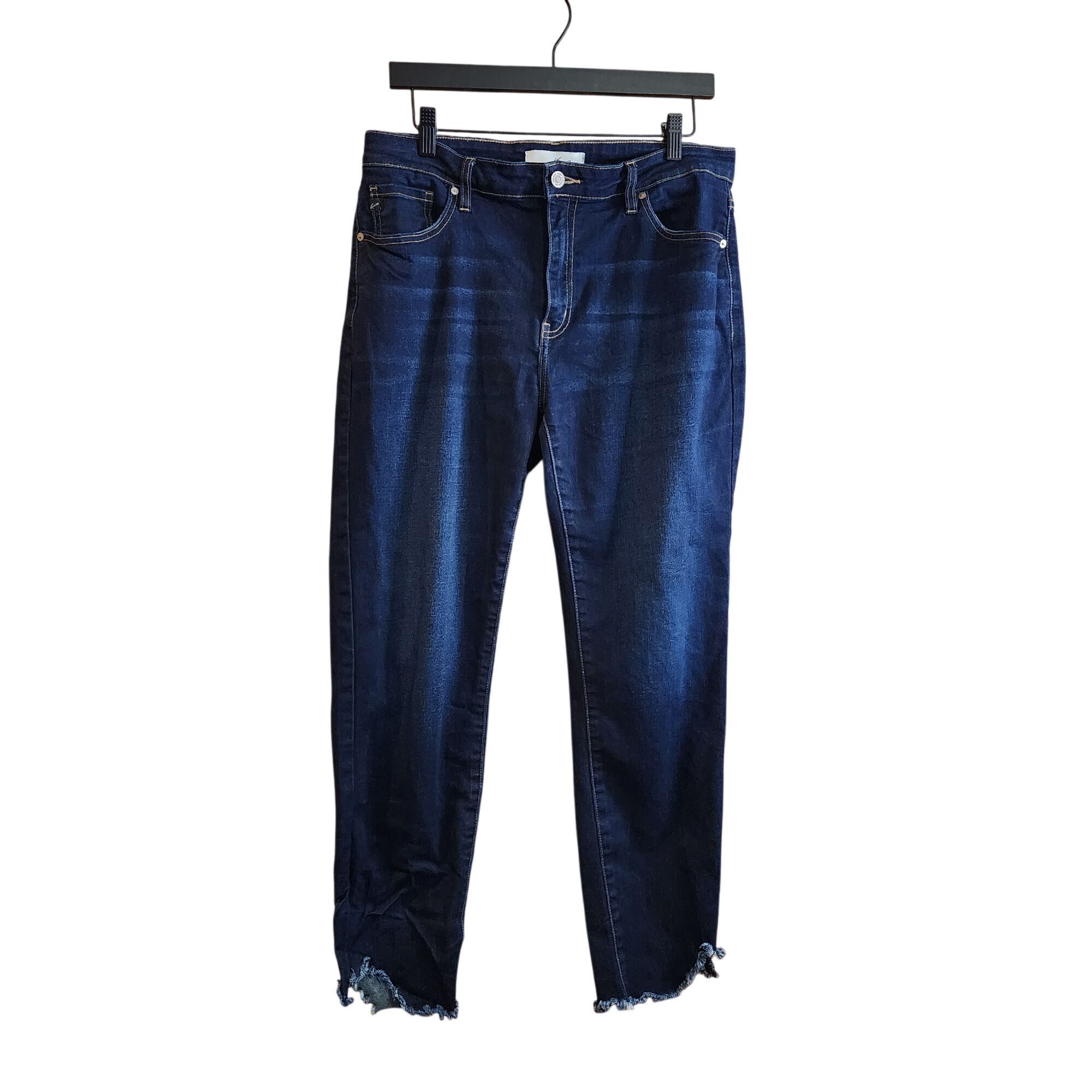 Kancan USA Kan can Dark Denim Jeans Skinny raw angle hem Womens size 15 Size 38" / US 16 / IT 52 - 1 Thumbnail