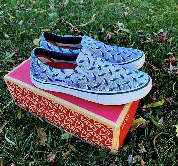 Supreme vans diamond on sale plate slip on