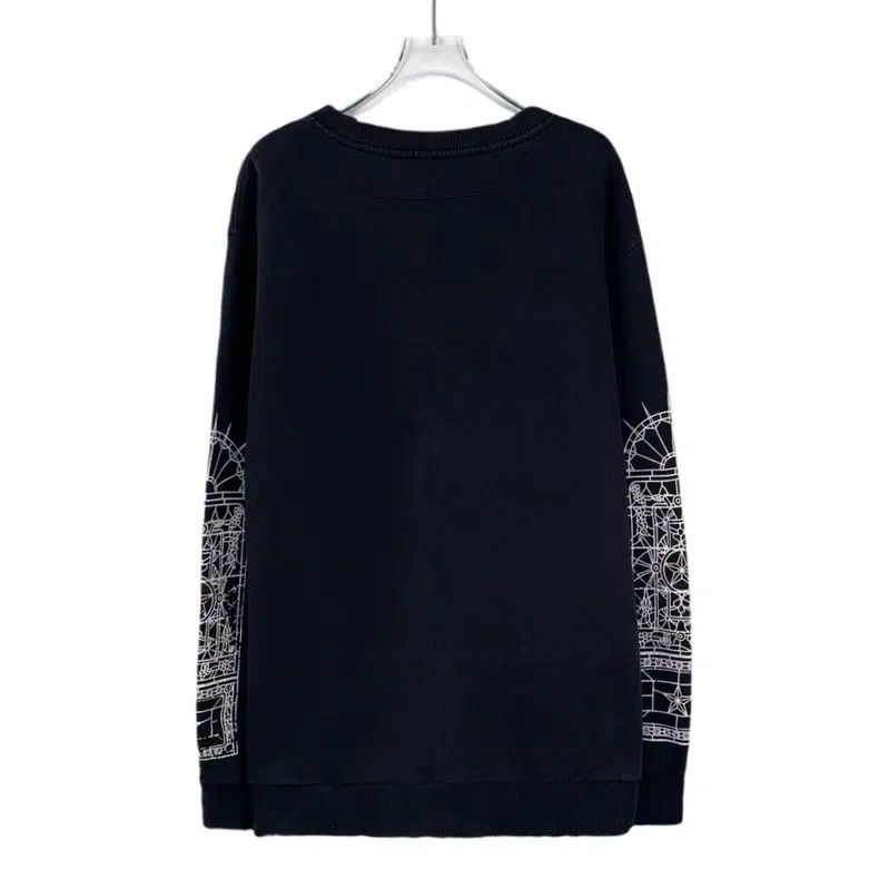 Givenchy Givenchy Black Abstract Geometric Print Cotton Crewneck Lo Size US XL / EU 56 / 4 - 2 Thumbnail