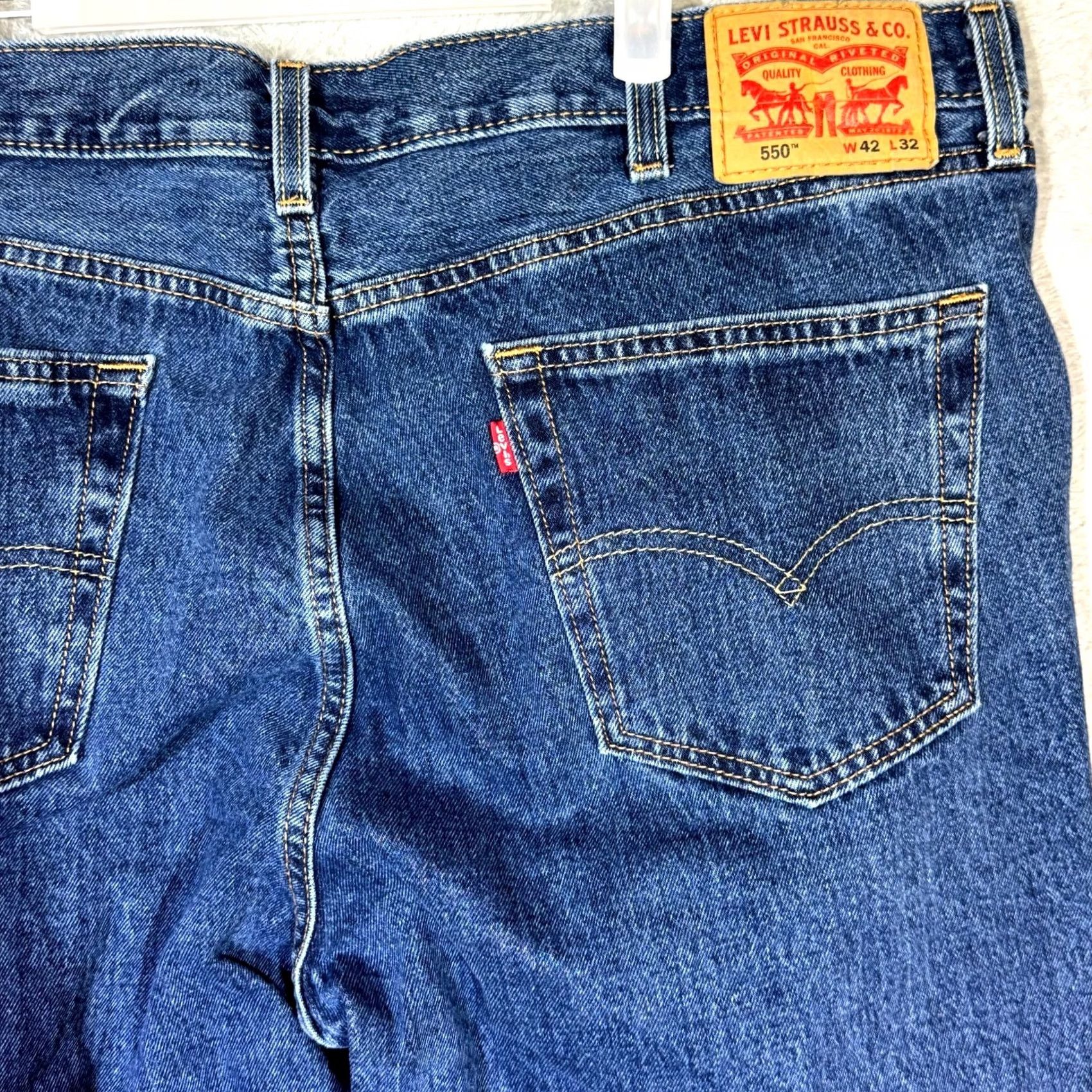 Levi's Levi's 550 Mens Jeans 42x32 Blue Denim Relaxed Fit Mid Rise Straight Leg Size US 42 / EU 58 - 7 Thumbnail