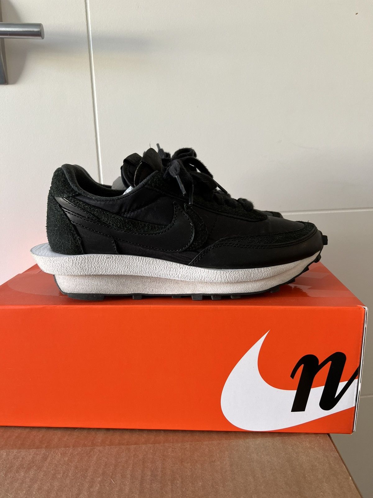 Nike × Sacai Sacai x Nike LD Waffle Nylon Black Size US 8.5 / IT 38.5 - 2 Thumbnail