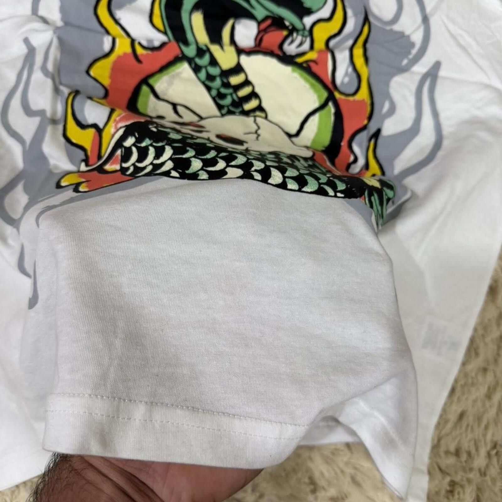 Ed Hardy Ed Hardy white cotton t-shirt with skull and snake design. Size US XL / EU 56 / 4 - 5 Thumbnail