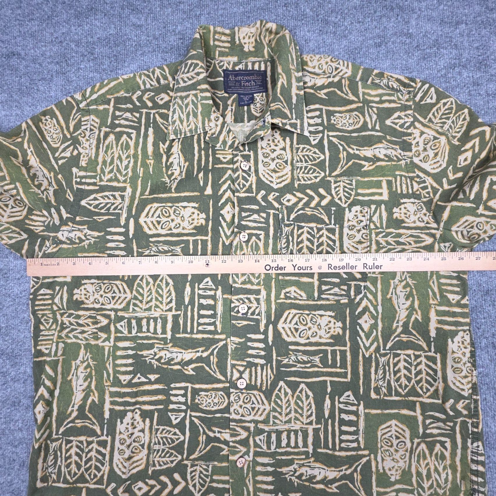 Abercrombie & Fitch VINTAGE Abercrombie Fitch Shirt Mens Larg Floral Hawaiian Short Sleeve Button Up Size US L / EU 52-54 / 3 - 7 Thumbnail