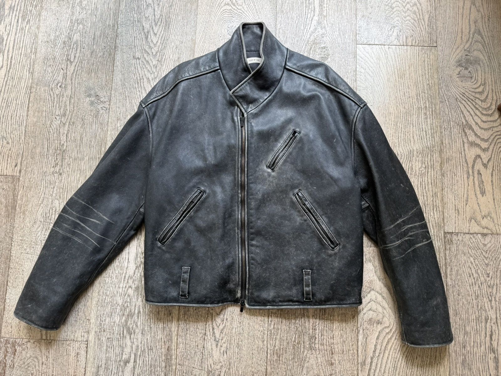 Fear of God Fear of God Distressed Leather Motorcycle Jacket Size US M / EU 48-50 / 2 - 1 Thumbnail