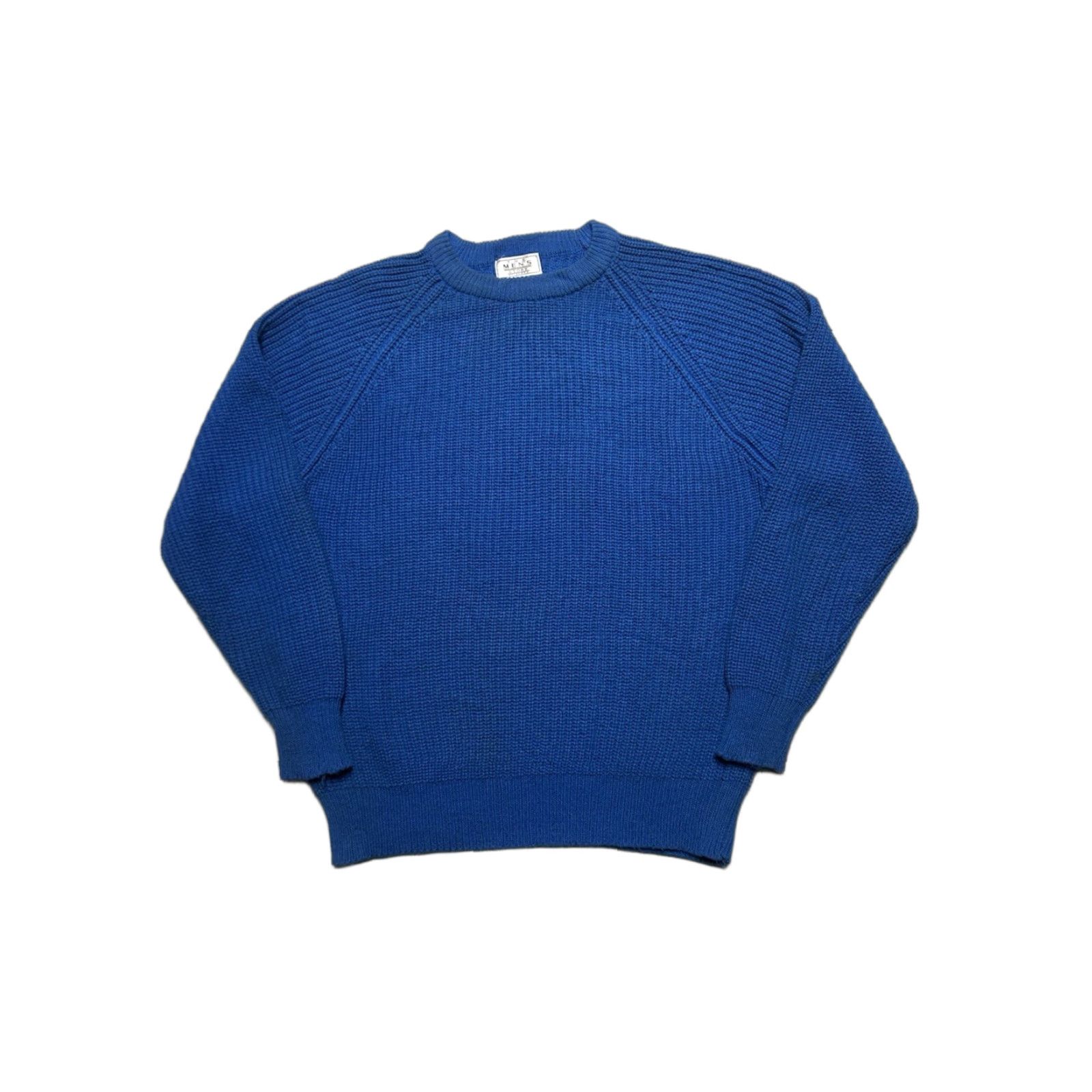Sears VINTAGE Sears acrylic sweater chunky cable knit blue raglan pullover crewneck XL Size US XL / EU 56 / 4 - 1 Thumbnail