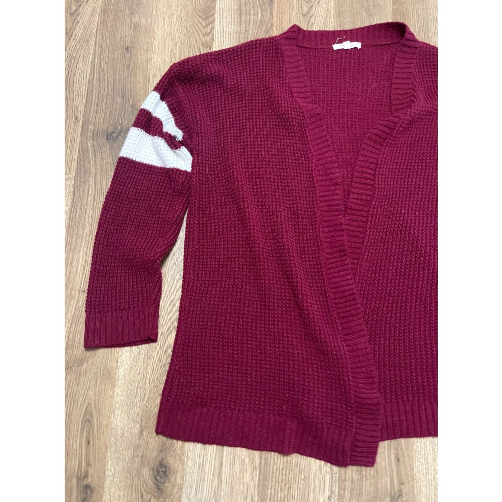 Vintage Maurices Women's Sweater Cardigan Open Maroon/Red Long Sleeve Casual Regular Size M Womens Size M / US 6-8 / IT 42-44 - 3 Thumbnail