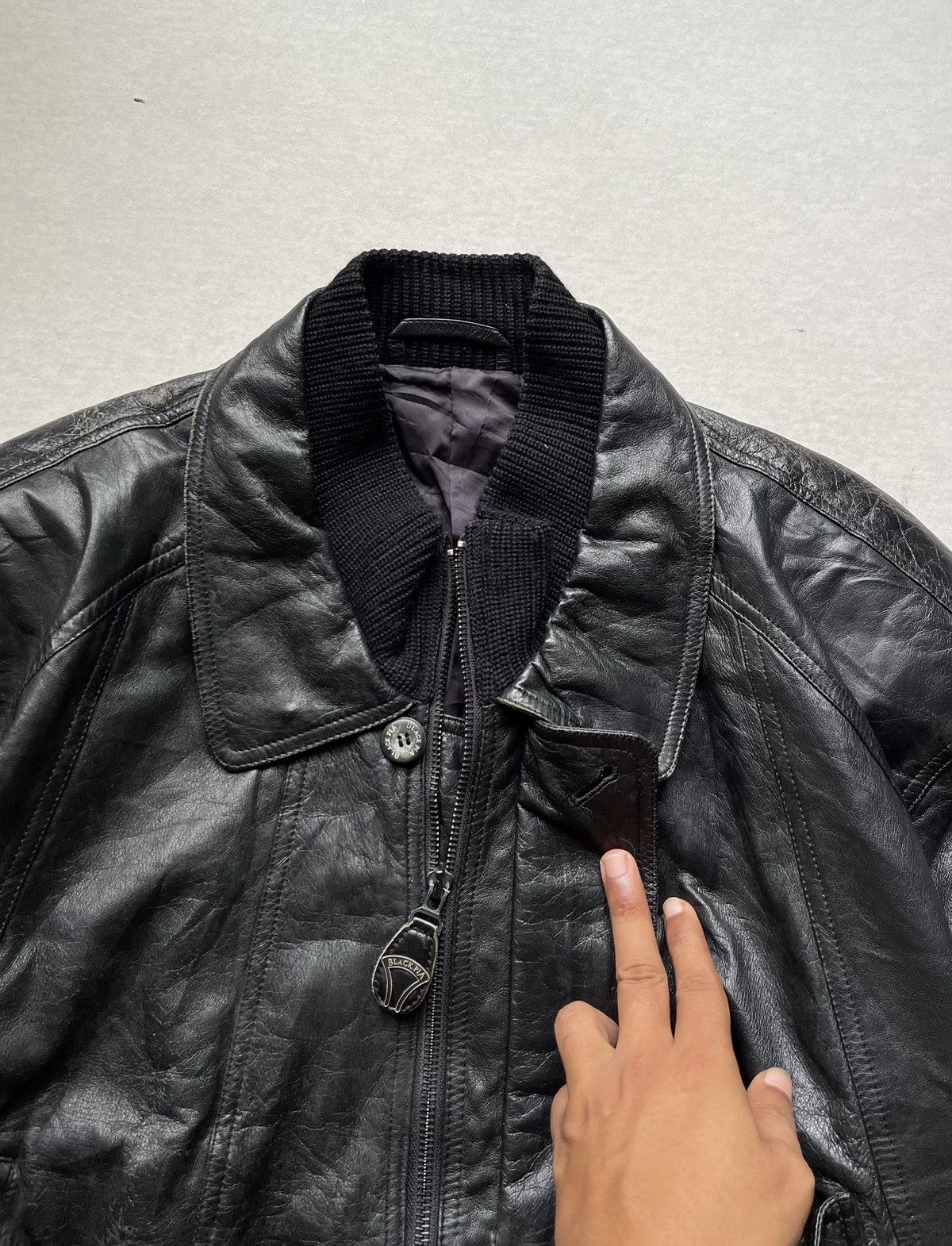 Genuine Leather × If Six Was Nine × Japanese Brand 🔥Vintage Black Pia Japan Leather Bomber Jacket Size US M / EU 48-50 / 2 - 6 Thumbnail