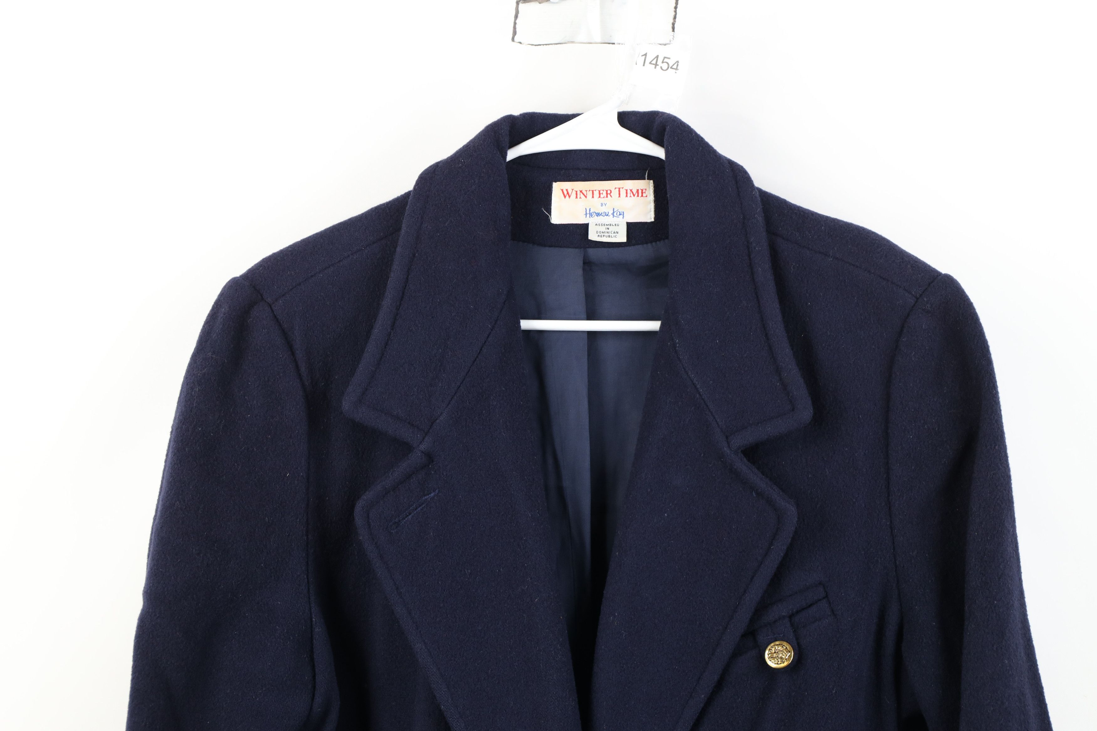 Vintage Vintage 90s Streetwear Wool Double Breasted Coat Jacket Blue Size XL / US 12-14 / IT 48-50 - 2 Thumbnail