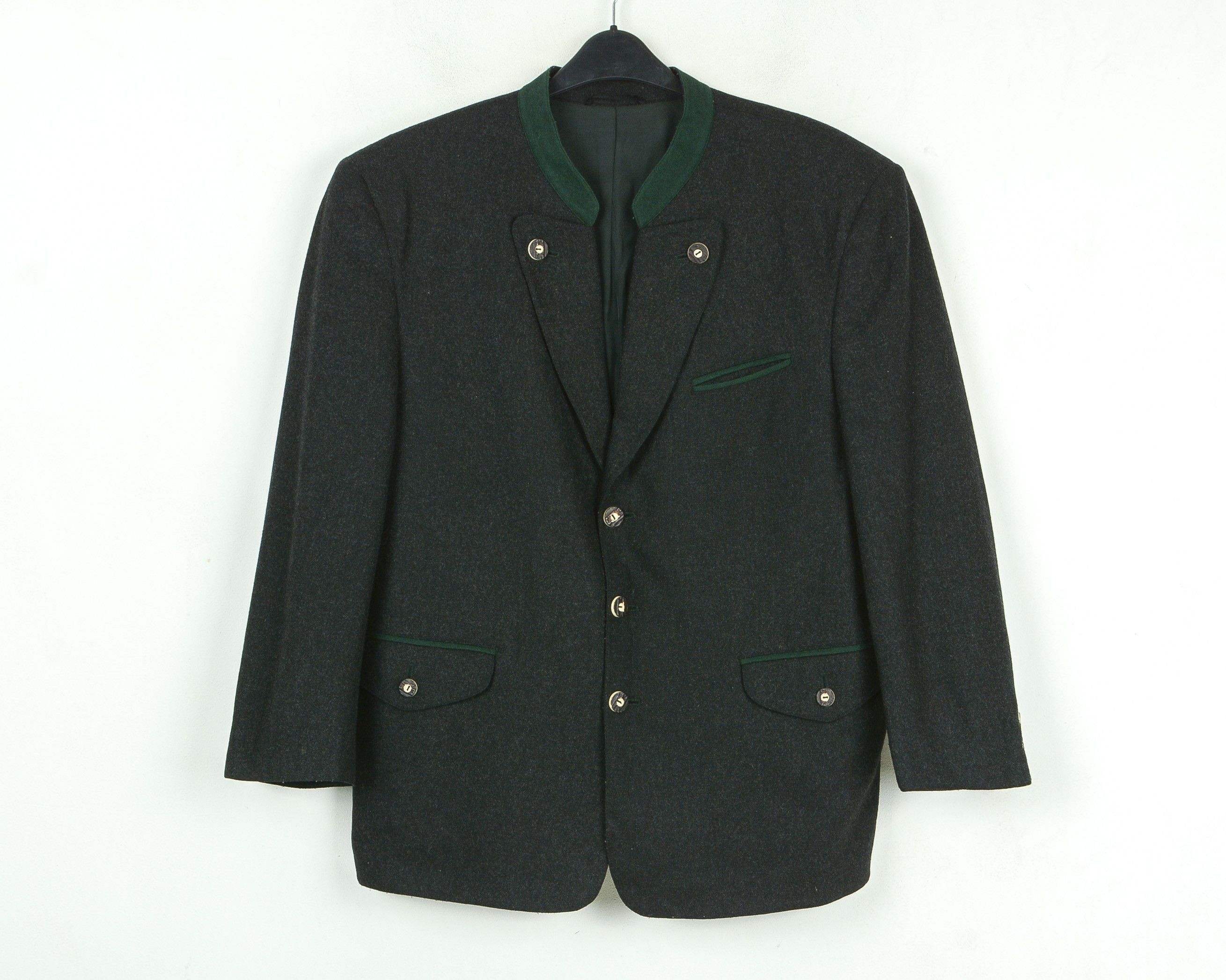 Vintage M Cashmere Wool Trachten Coat Button Jacket Jager Janker Size 40R - 1 Thumbnail