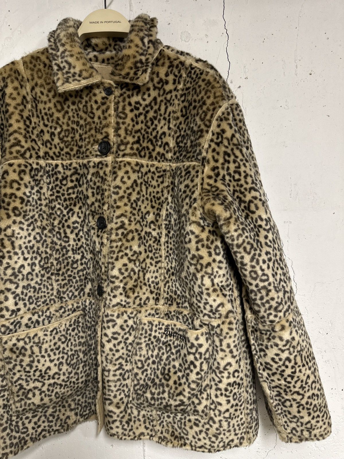 Supreme Supreme Reversible Faux Suede Leopard Coat Tan | Grailed