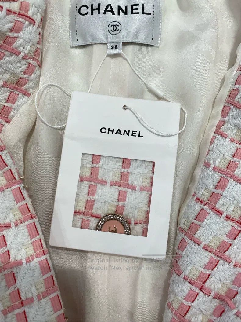 Chanel Chanel 22-year-old pink wide-print jacket Size XS / US 0-2 / IT 36-38 - 3 Thumbnail