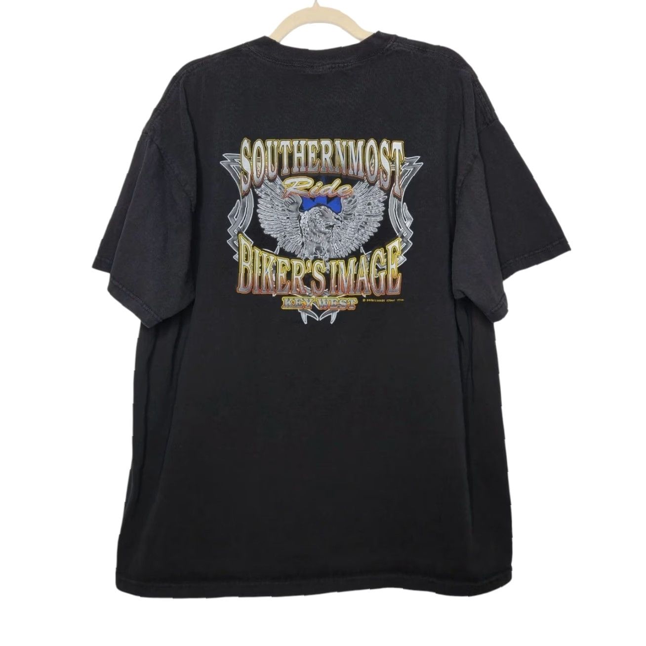 Delta VINTAGE Harley Davidson Key West Bikers Ride Delta Black 2XL Double Sided Unisex Adults Shirt Mens Size US XXL / EU 58 / 5 - 2 Thumbnail