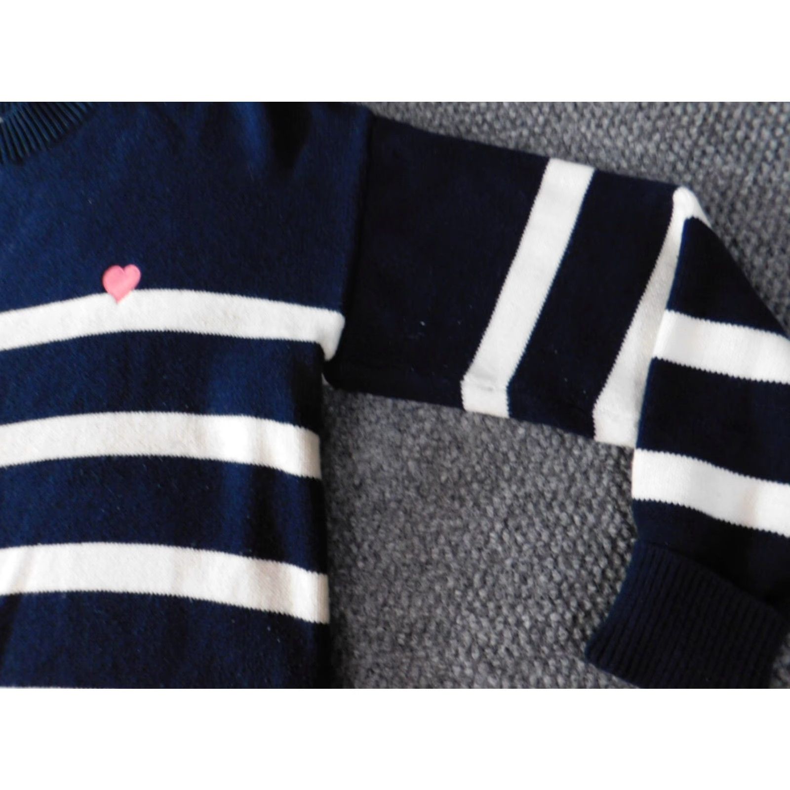 Loft LOFT Sweater Small Blue Striped Pullover Womens Crewneck, Knit, Cotton, Long Sleeve, Regular, Machine Washable, Fall Winter Spring, Casual, Vintage No Size S / US 4 / IT 40 - 5 Thumbnail