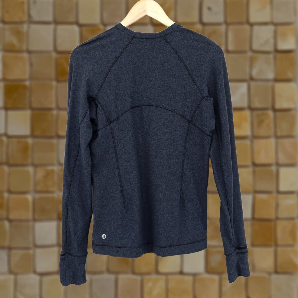 Lululemon Lululemon Women's Its Rulo Run Long Sleeve Shirt Heathered True Navy Black Sz 10 Size L / US 10 / IT 46 - 1 Thumbnail