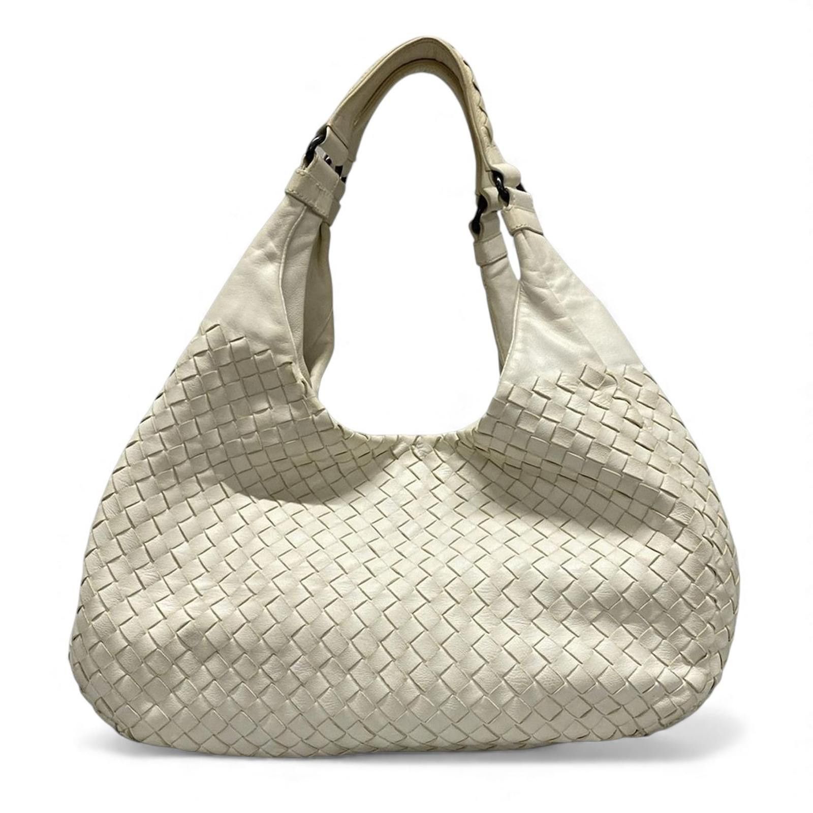 Bottega Veneta Bottega Veneta - White Woven Leather Shoulder Bag Size ONE SIZE - 6 Thumbnail