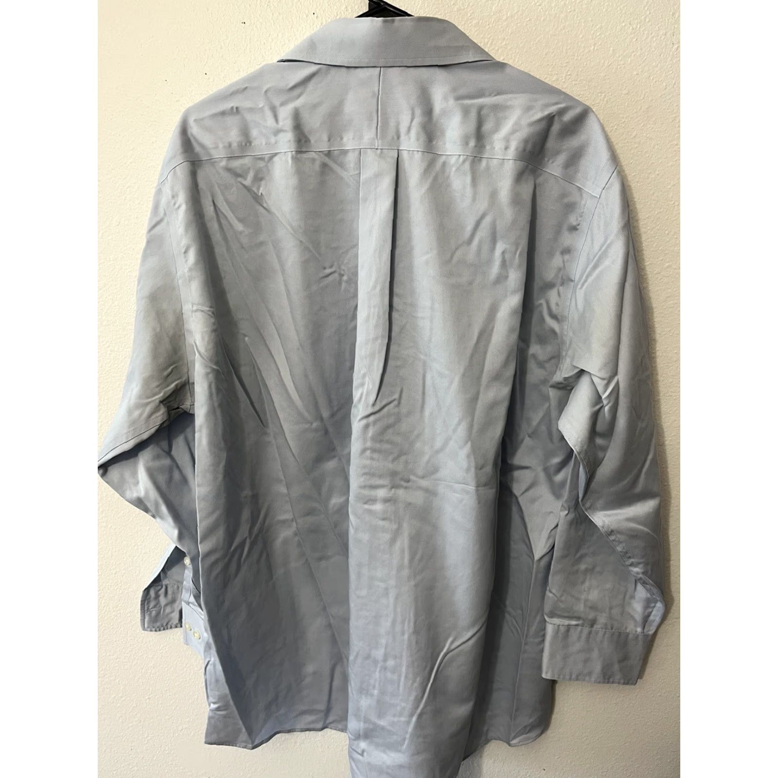Michael Kors VINTAGE Michael Kors Button-Up Shirt Men 17-32/33 Blue Cotton 100% Solid Long Sleeve Spread Collar 100% Cotton Slimming Size 46R - 3 Thumbnail