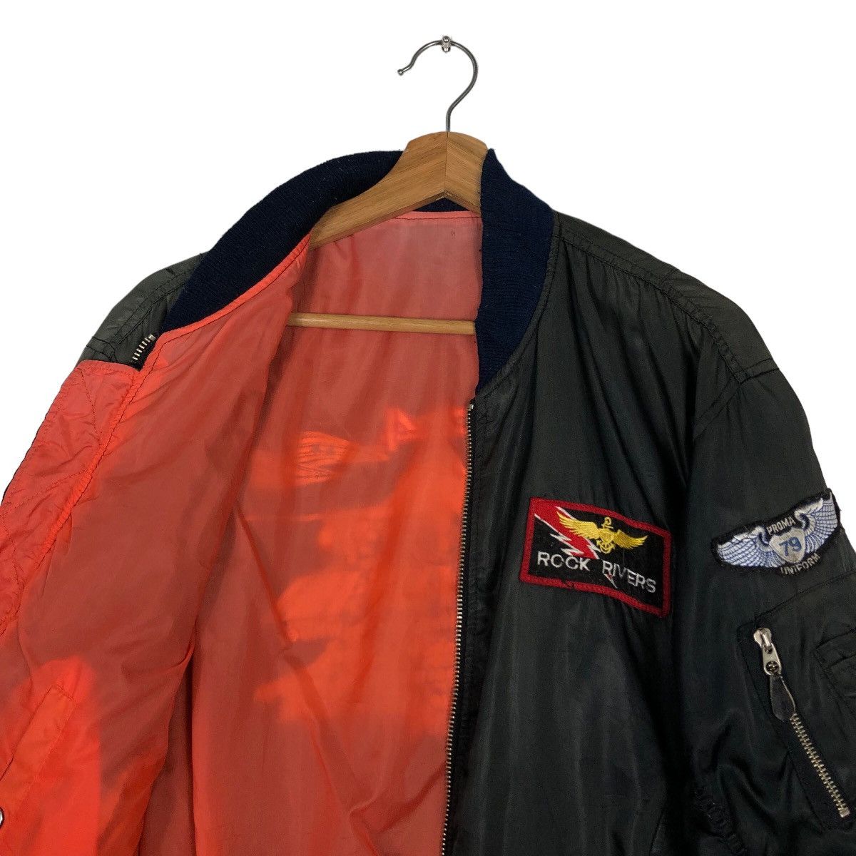 Japanese Brand 🔥90’s Vtg Riot Riot Bomber Jacket USN Big Logo Military Size US M / EU 48-50 / 2 - 10 Thumbnail
