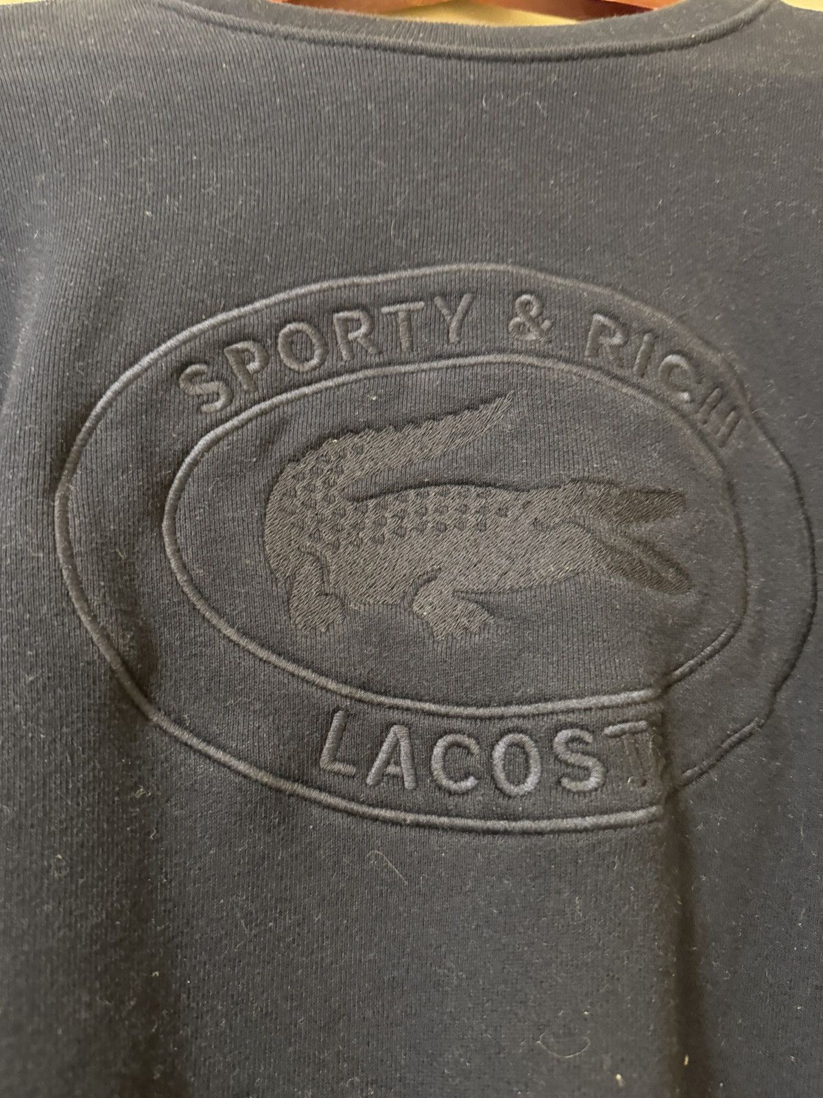 Lacoste Sporty & Rich x Lacoste logo-embroidered fleece sweatshirt Size S / US 4 / IT 40 - 8 Thumbnail