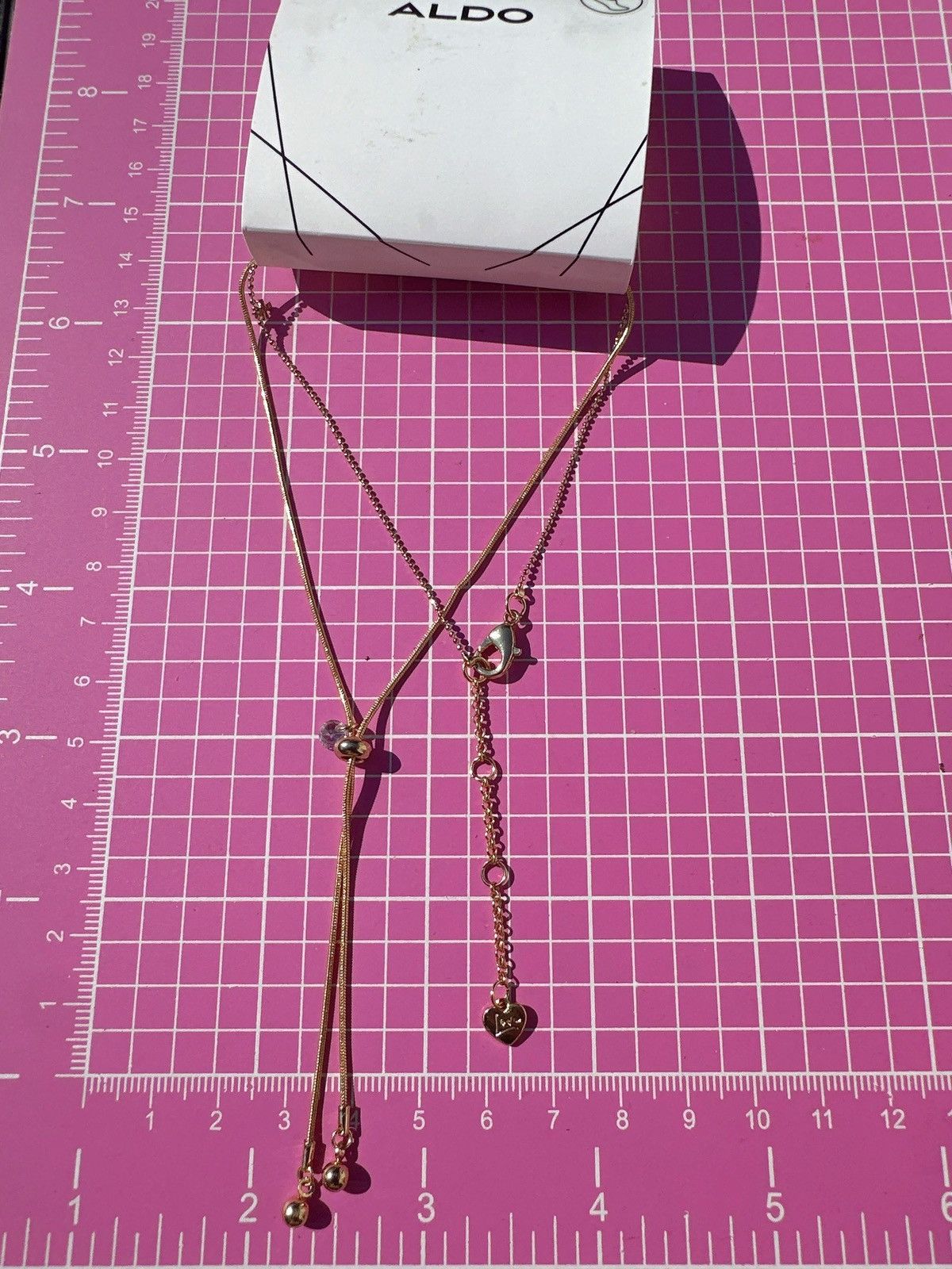 Designer ALDO 2 pc bundle anklets Gold tone chain diamond paved cross Size ONE SIZE - 7 Thumbnail