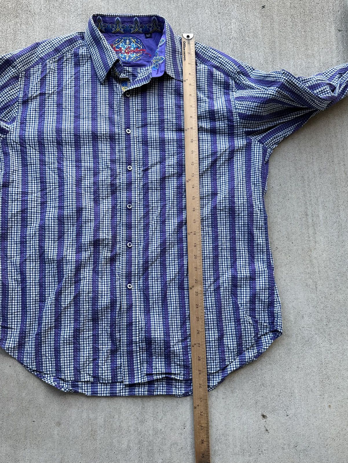 Robert Graham Robert Graham Shirt Men Side Xl Flip Cuff Gingham Floral Size US XL / EU 56 / 4 - 8 Thumbnail