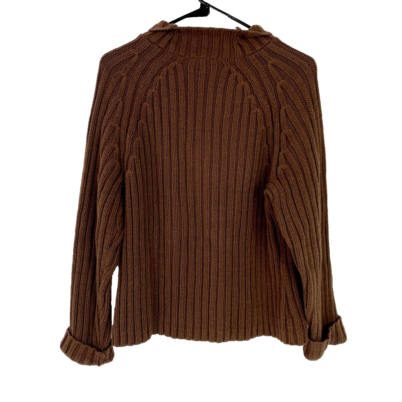 Liz Claiborne VINTAGE Liz Claiborne Lizwear Brown Chunky Knit Ribbed Turtleneck Sweater S Casual 1990s Mens Women Girls? Size S / US 4 / IT 40 - 4 Thumbnail
